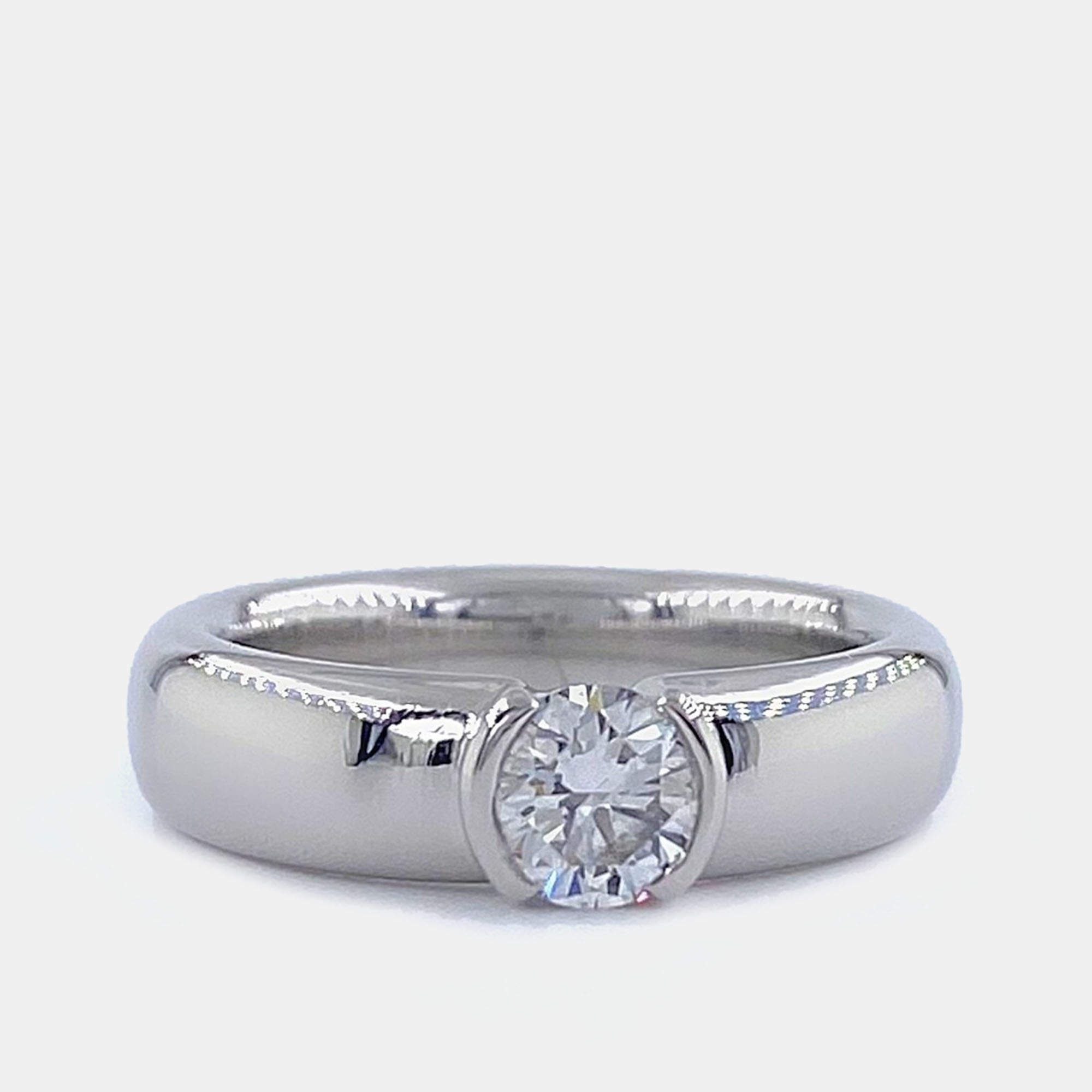 Pre Owned Tiffany & Co. Etoile Platinum, 0.56 Ct Diamond Ring EU 51