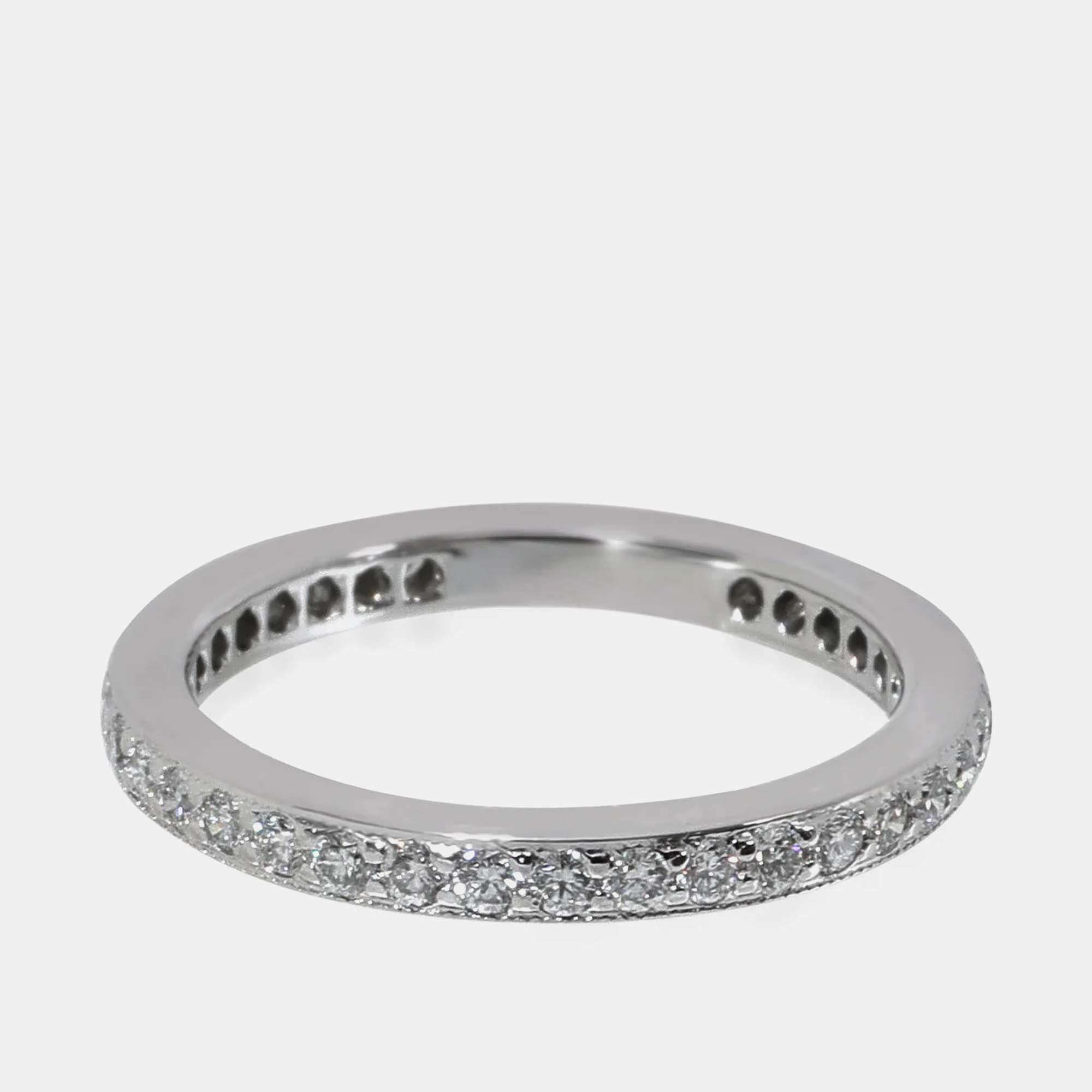 Pre Owned Tiffany & Co. Eternity Legacy Platinum and Diamond Band Ring EU 49