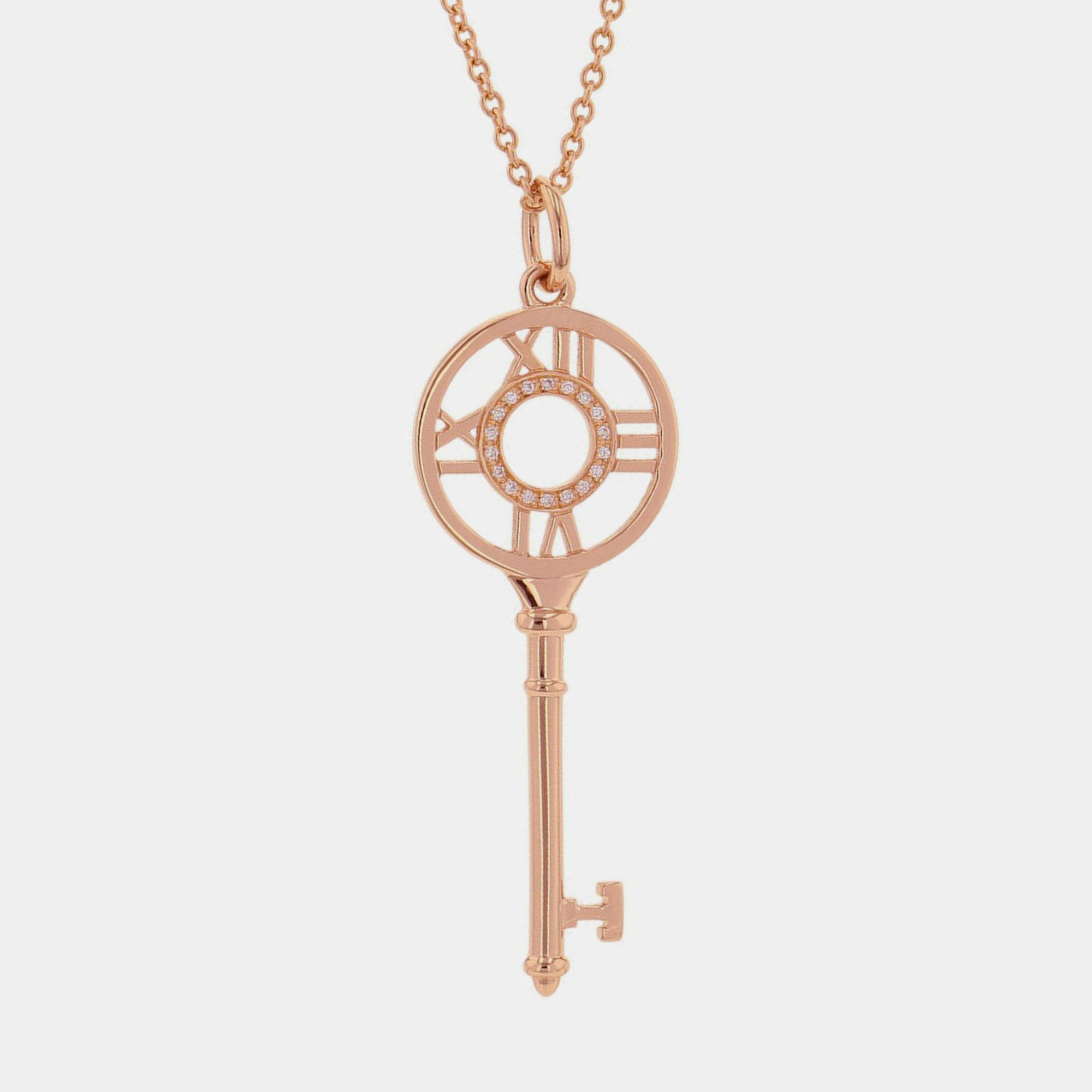 Pre Owned قلادة تيفاني & كو. "أتلس" ذهب وردي عيار 18 وألماس