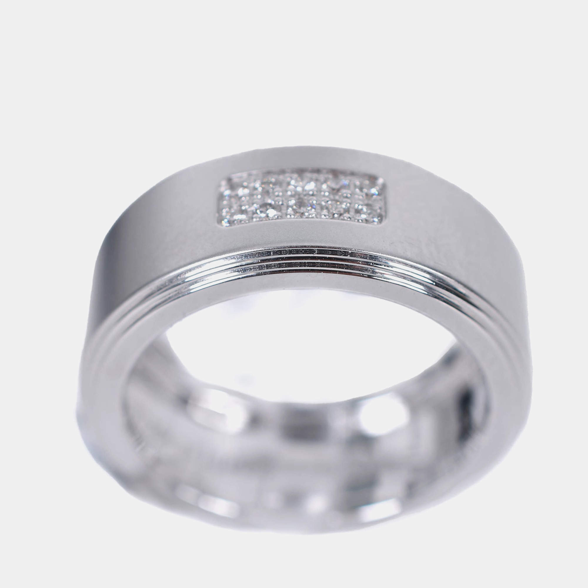 Pre Owned خاتم زواج تيفاني & كو ذهب أبيض ألماس مقاس أوروبي 52