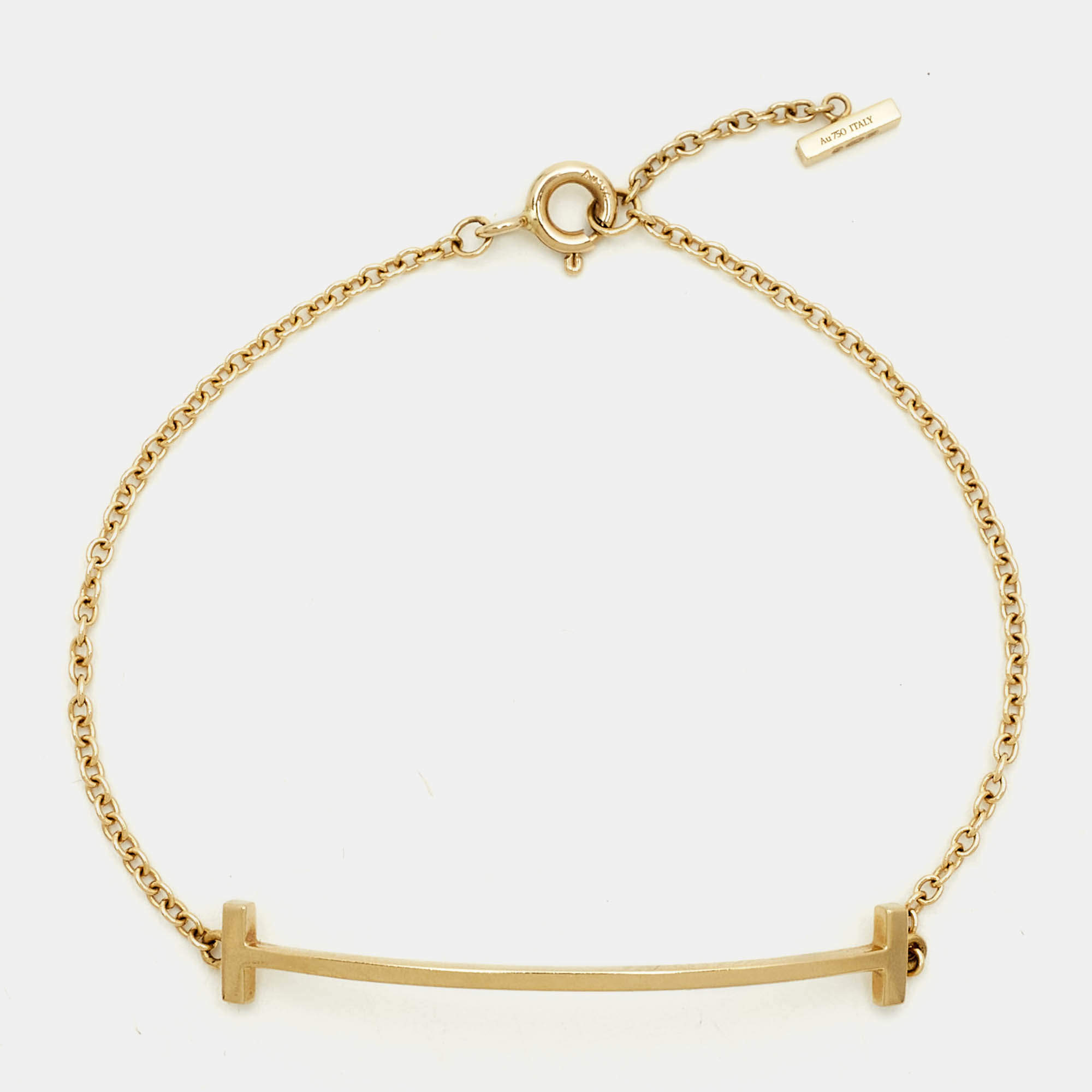 Pre Owned Tiffany & Co. T Smile 18K Yellow Gold Bracelet