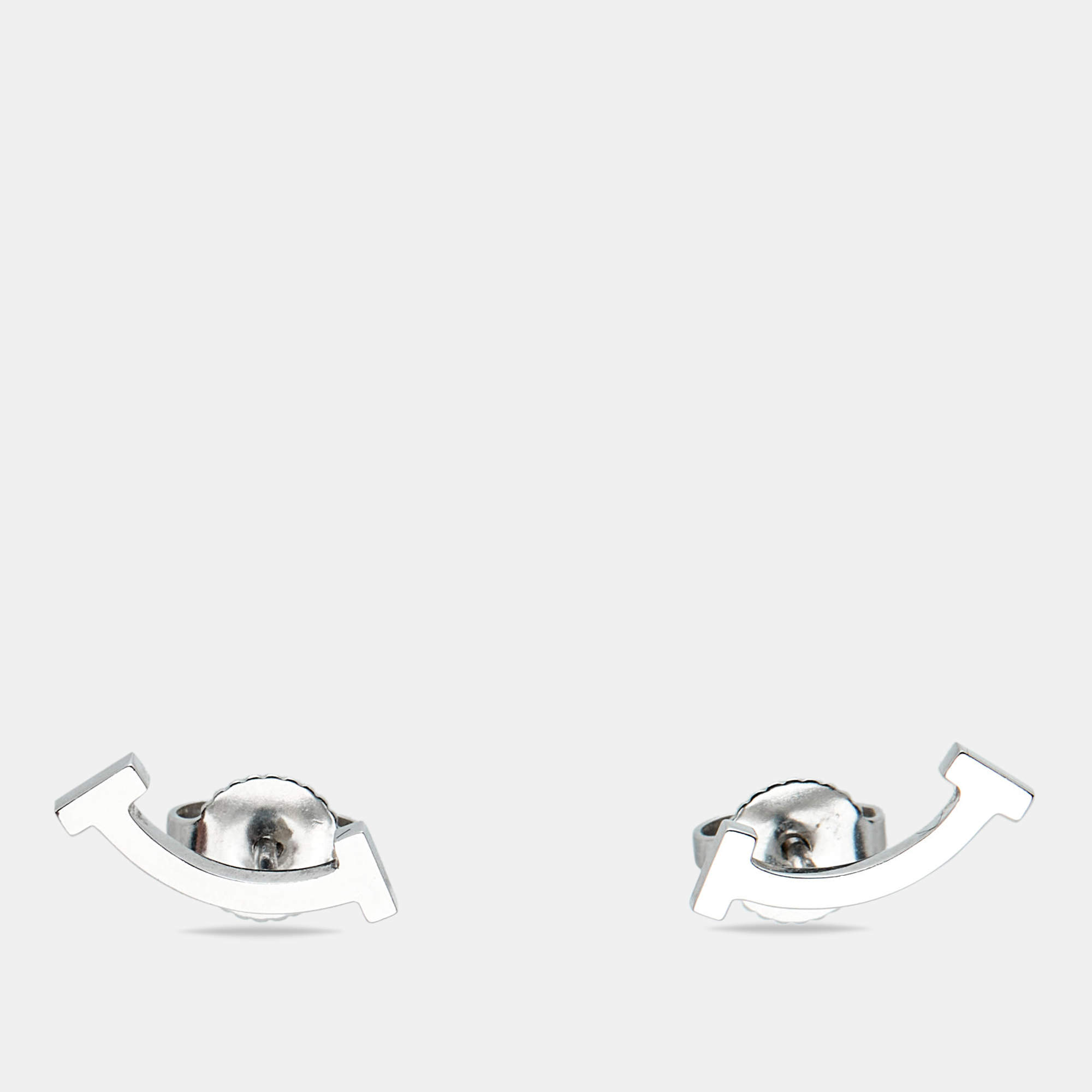 مملوكة مسبقًا Tiffany & Co. Tiffany T Smile 18K White Gold Stud Earrings