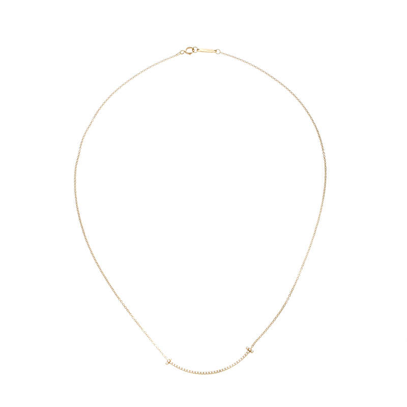 Tiffany & Co. Tiffany T Smile Diamond 18k Yellow Gold Necklace