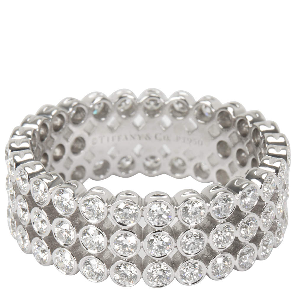 Pre Owned Tiffany & Co. Jazz 2.13 CTW Diamond Platinum Ring Size 54