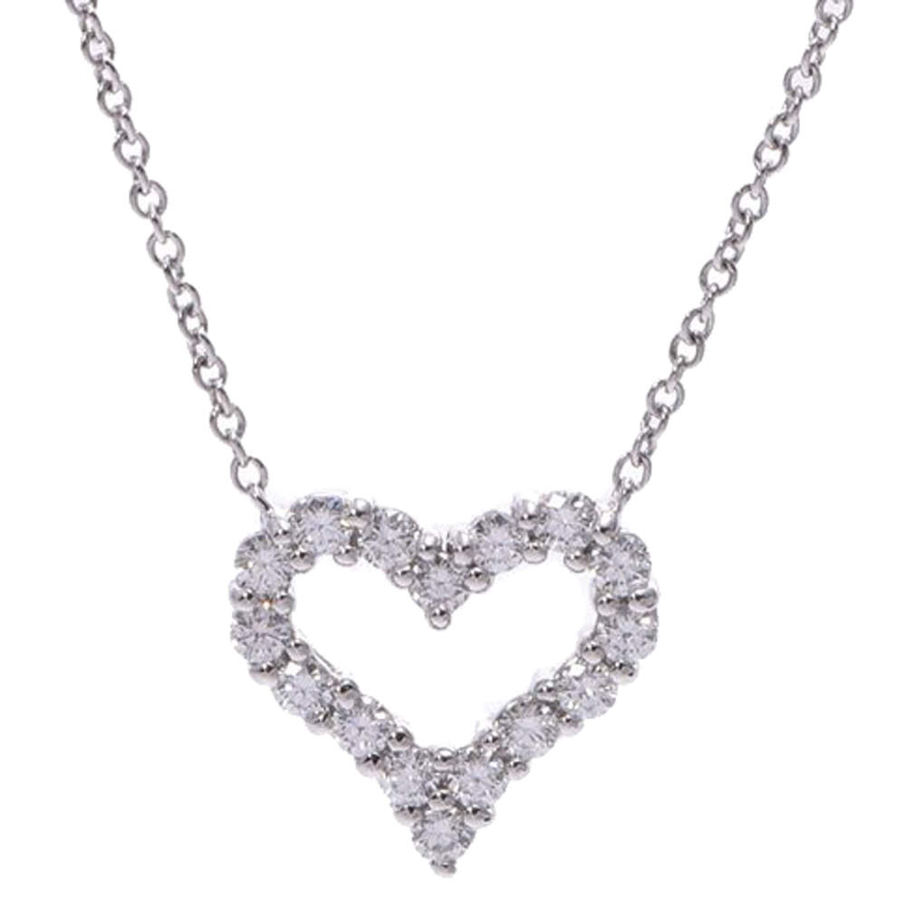Tiffany & Co. Sentimental Diamond Heart Platinum Necklace Tiffany & Co 
