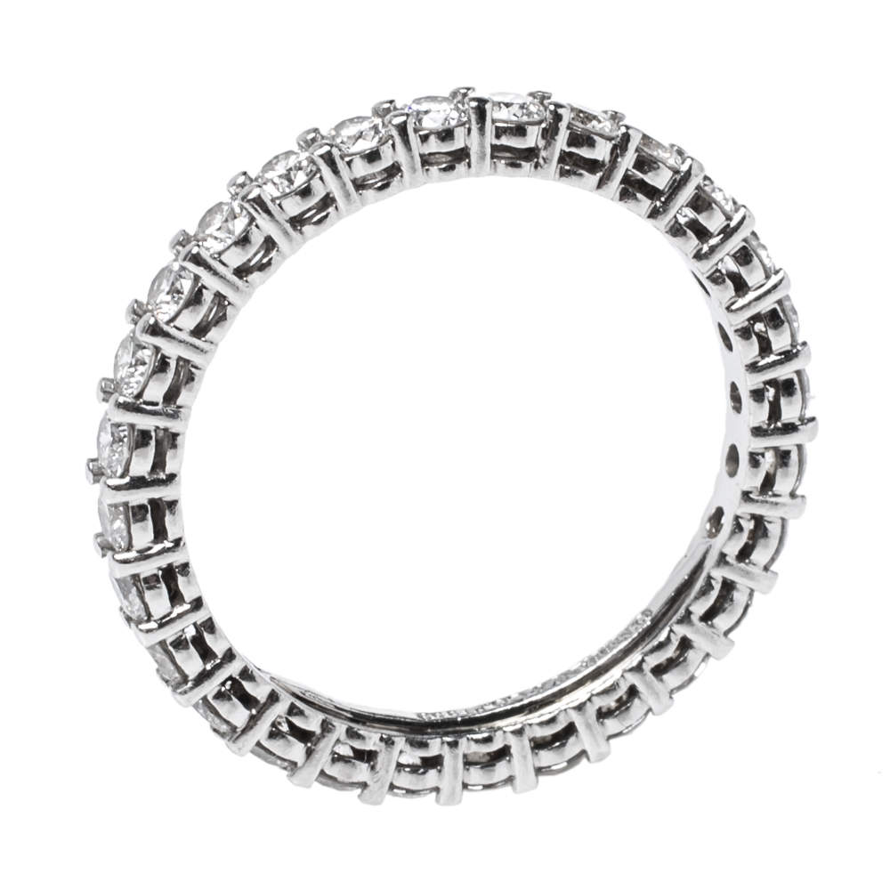 مملوكة مسبقًا Tiffany & Co. Embrace Diamond Platinum Eternity Band Ring 50