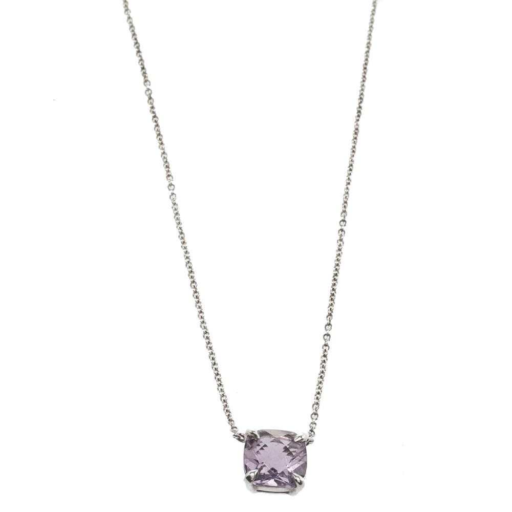 Pre Owned Tiffany & Co. Amethyst Silver Pendant Necklace