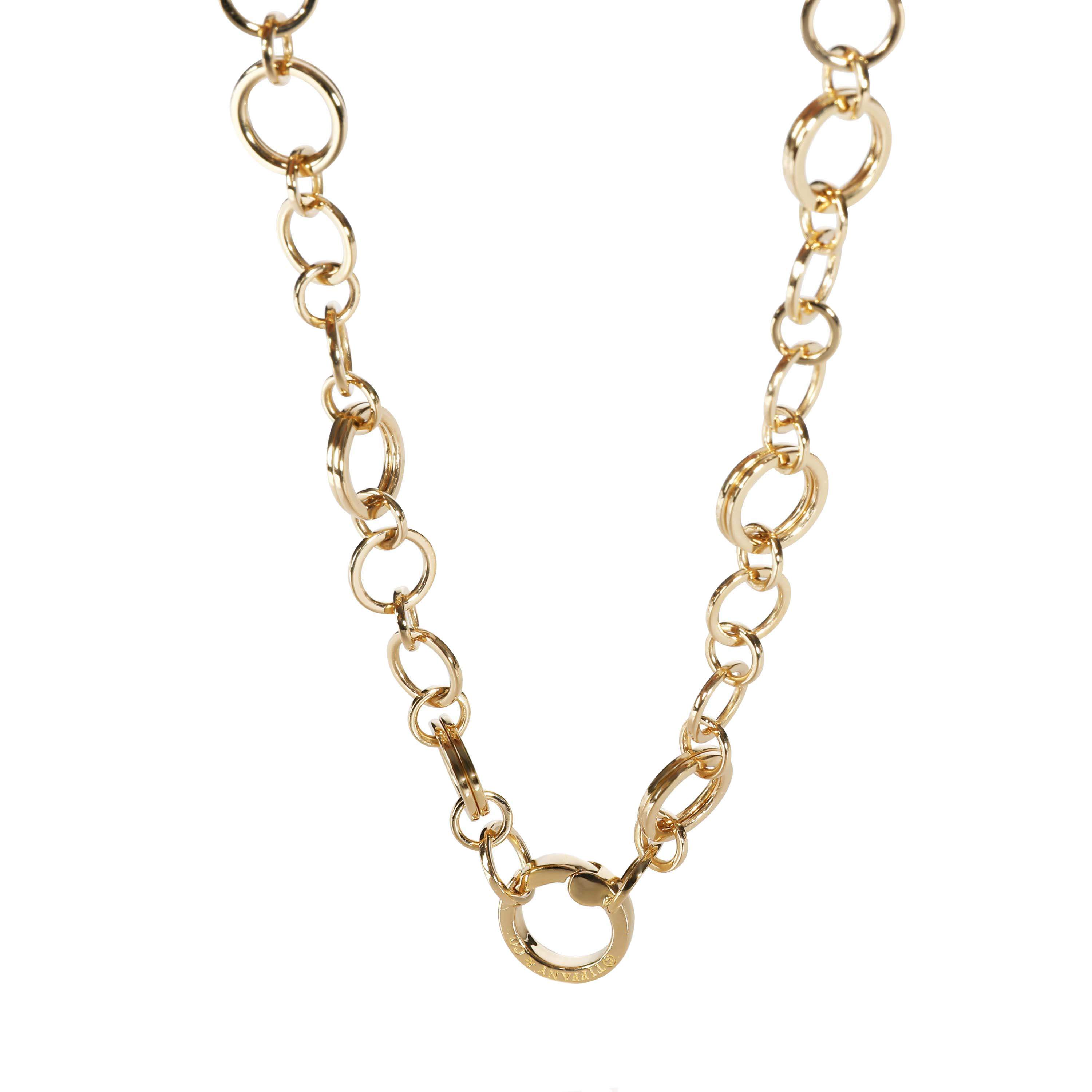 مملوكة مسبقًا Tiffany & Co. 18K Yellow Gold Circle Link Chain Necklace