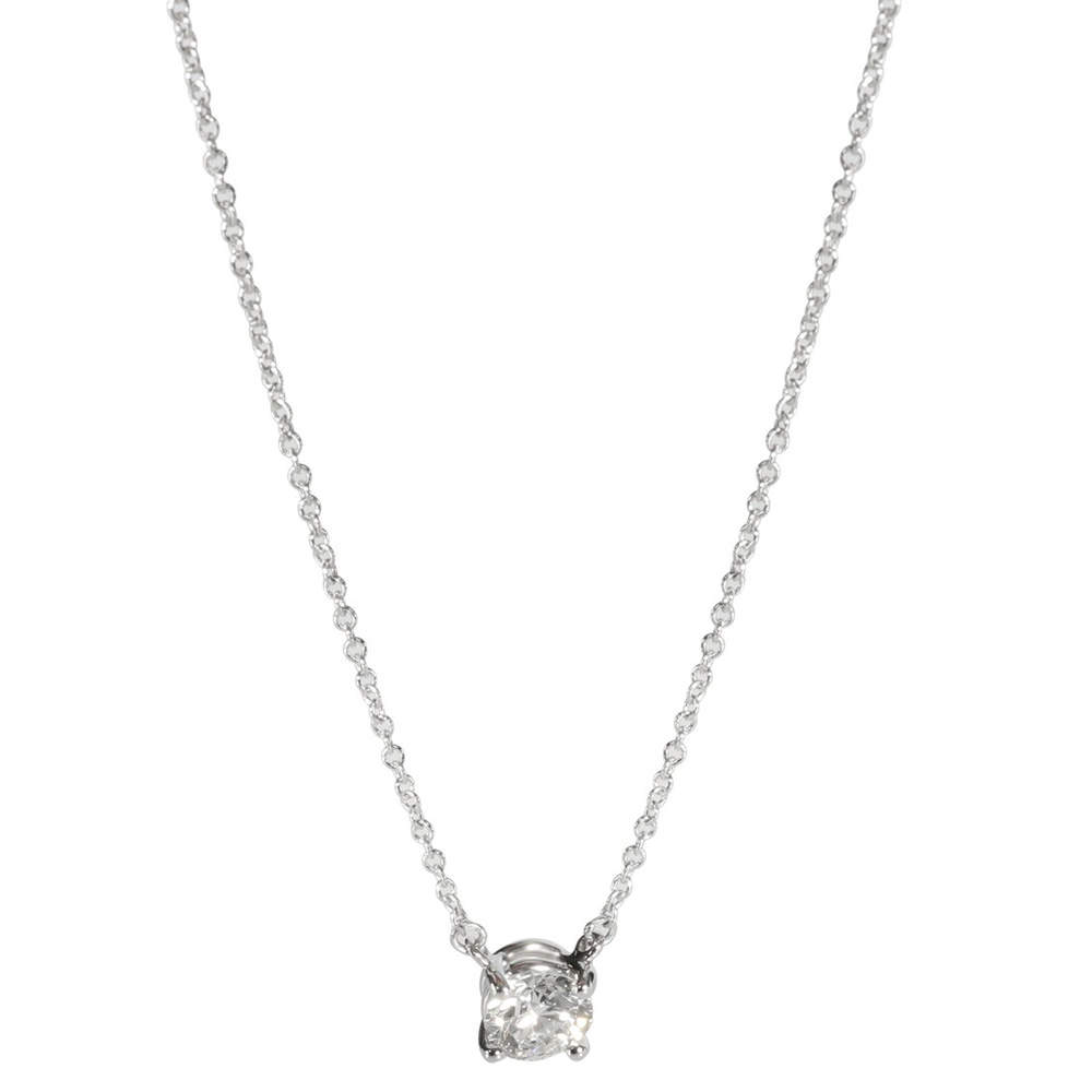 tiffany platinum solitaire diamond necklace