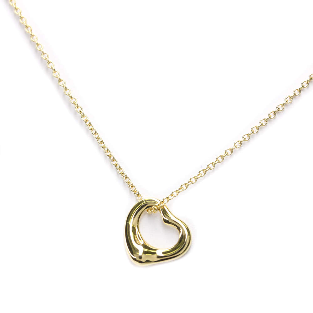 Pre Owned Tiffany & Co. Elsa Peretti Open Heart 18K Yellow Gold Necklace