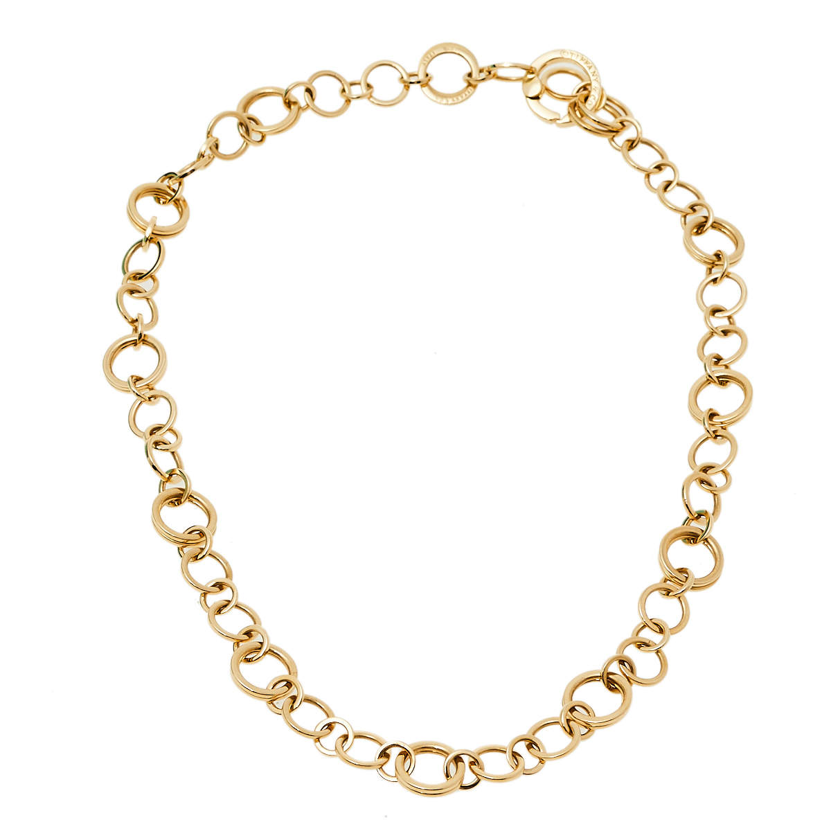 Pre Owned Tiffany & Co. 18K Yellow Gold Circle Chain Link Necklace