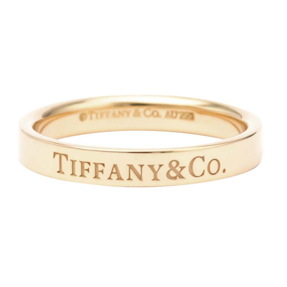 Pre Owned Tiffany & Co. 18K Rose Gold Flat Band Ring Size EU 52