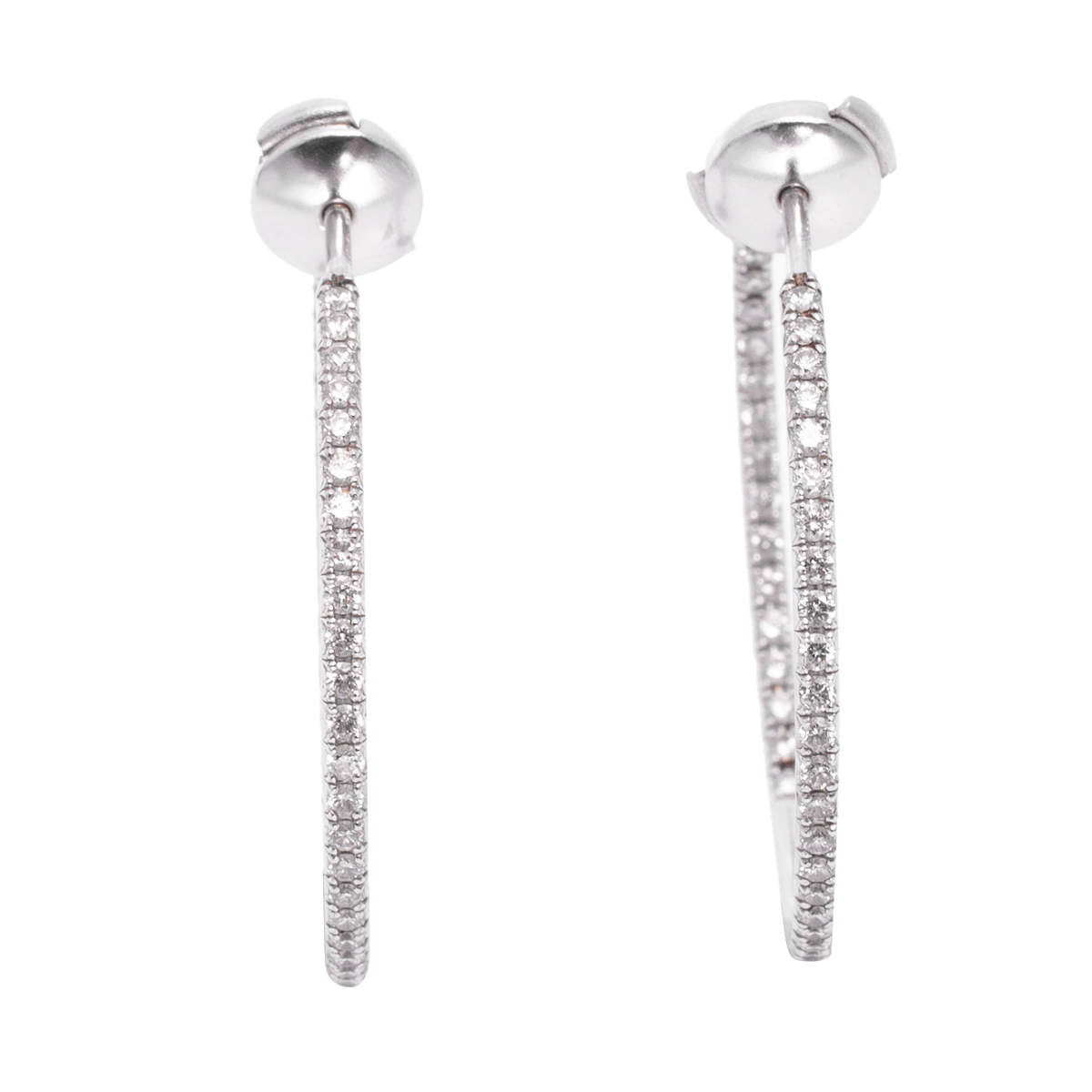 Tiffany & Co. Tiffany Metro Diamond 18K White Gold Hoop Earrings