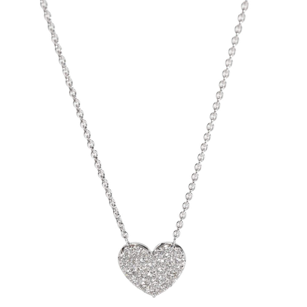 Tiffany & Co. Heart Shaped 18K White Gold Diamond Necklace Tiffany & Co ...