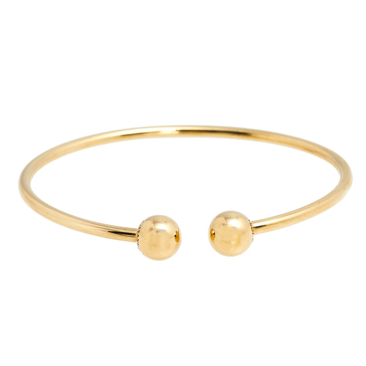 Pre Owned Tiffany & Co. HardWear Ball Wire 18K Yellow Gold Open Cuff Bracelet