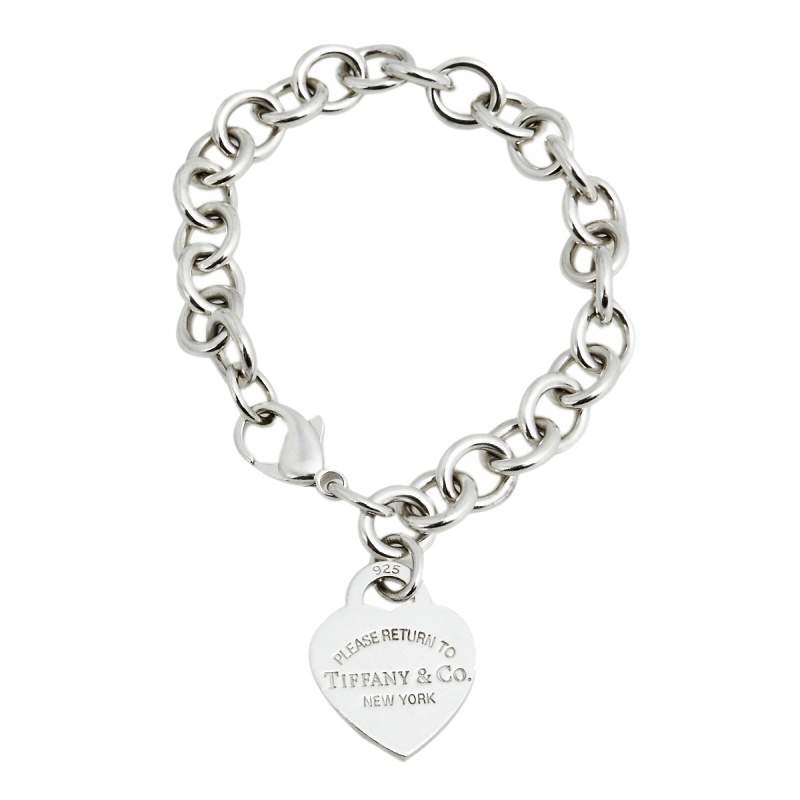 Pre Owned Tiffany & Co. Return to Tiffany Sterling Silver Heart Tag Bracelet