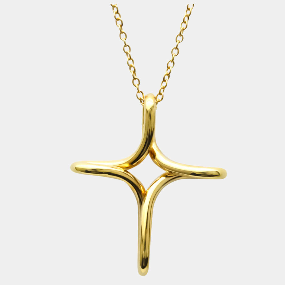 Pre Owned Tiffany & Co. Infinity Cross 18K Yellow Gold Necklace