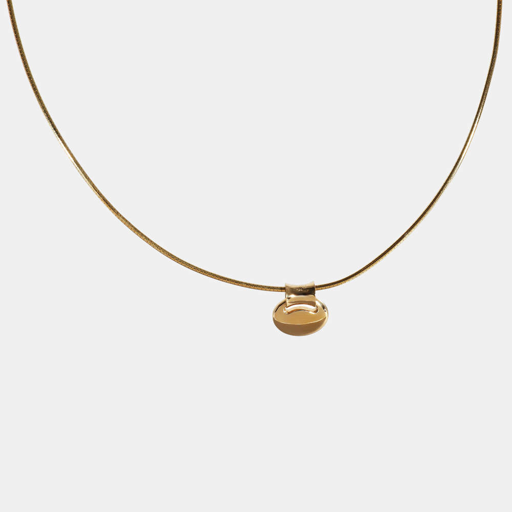 Pre Owned Tiffany & Co. Concave Disc 18K Yellow Gold Necklace 
