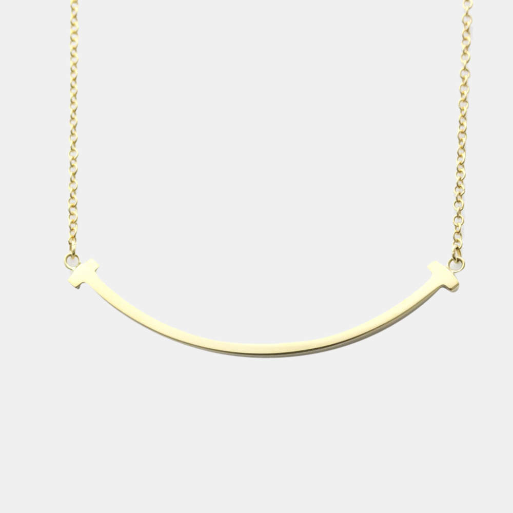 Pre Owned Tiffany & Co. Tiffany T Small 18K Yellow Gold Necklace 