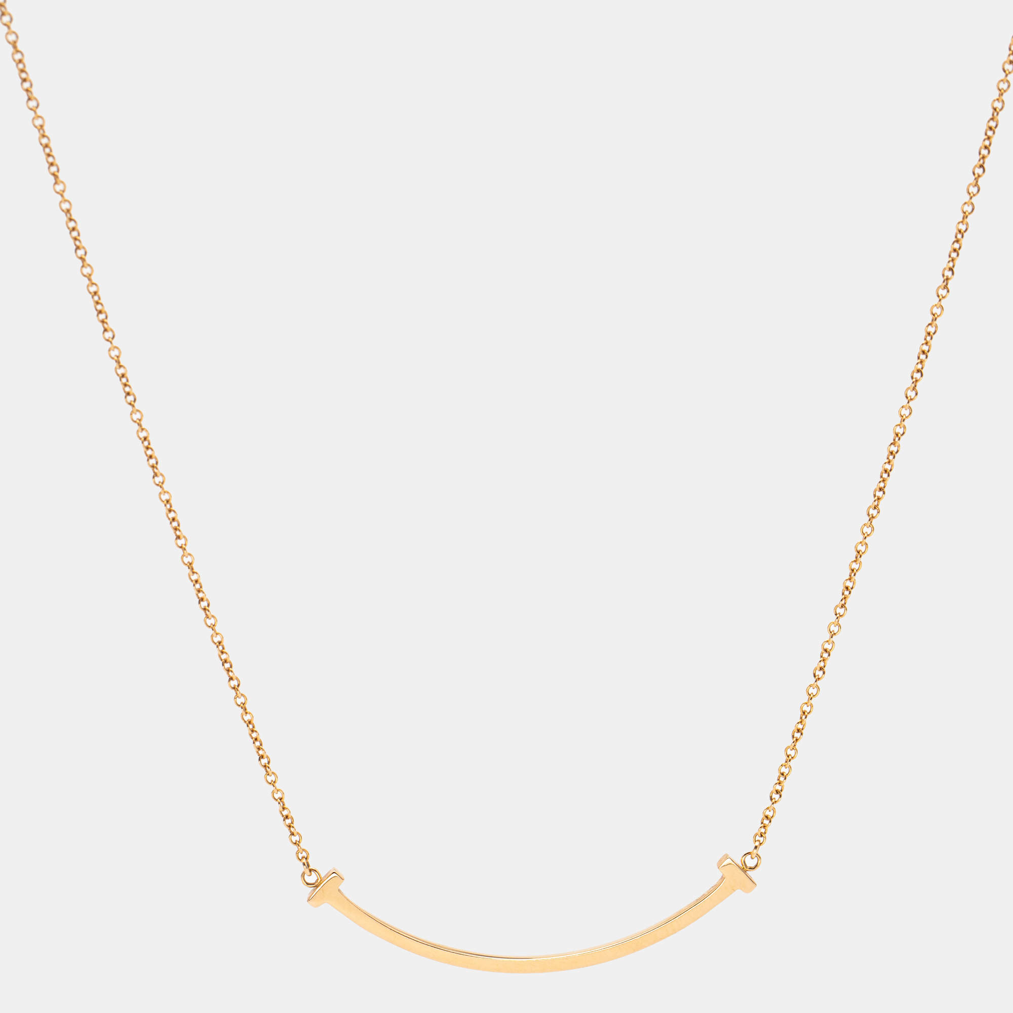 Tiffany & Co. Tiffany T Smile 18k Rose Gold Chain Necklace