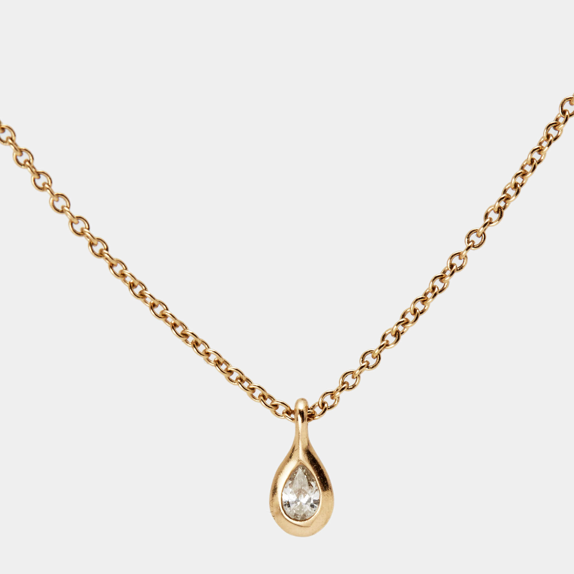 Tiffany & Co. Elsa Peretti Diamond by the Yard Diamond 18k Rose Gold Necklace