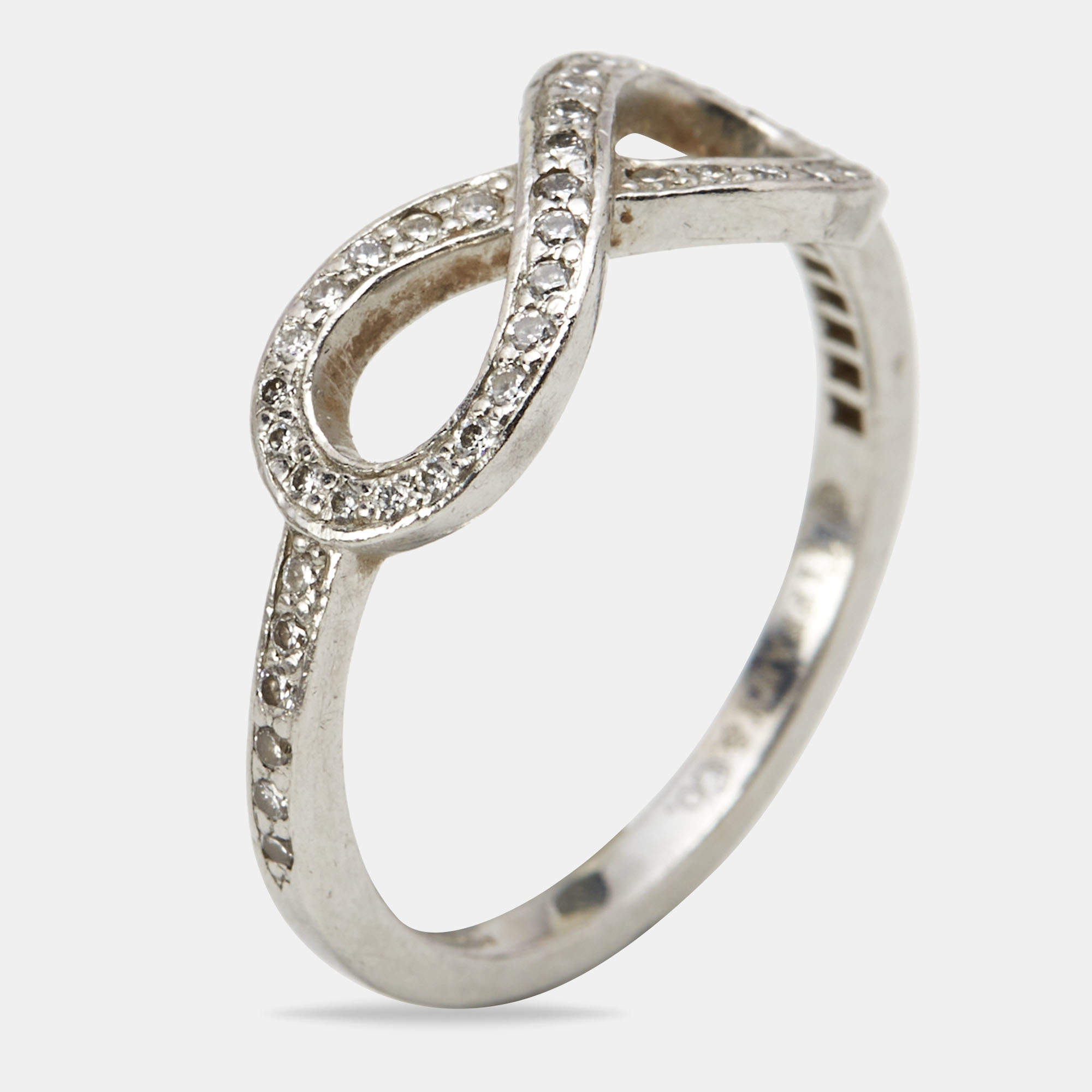 Tiffany & Co. Infinity Diamonds Platinum Ring Size 49