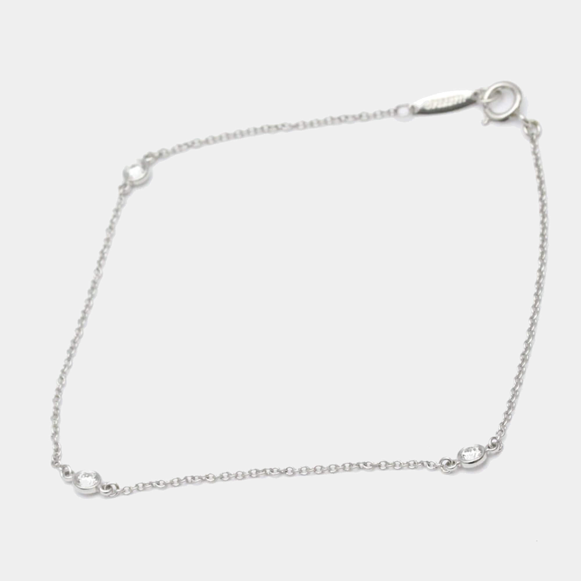Pre Owned Tiffany & Co. Platinum and Diamonds By The Yard Charm Bracelet