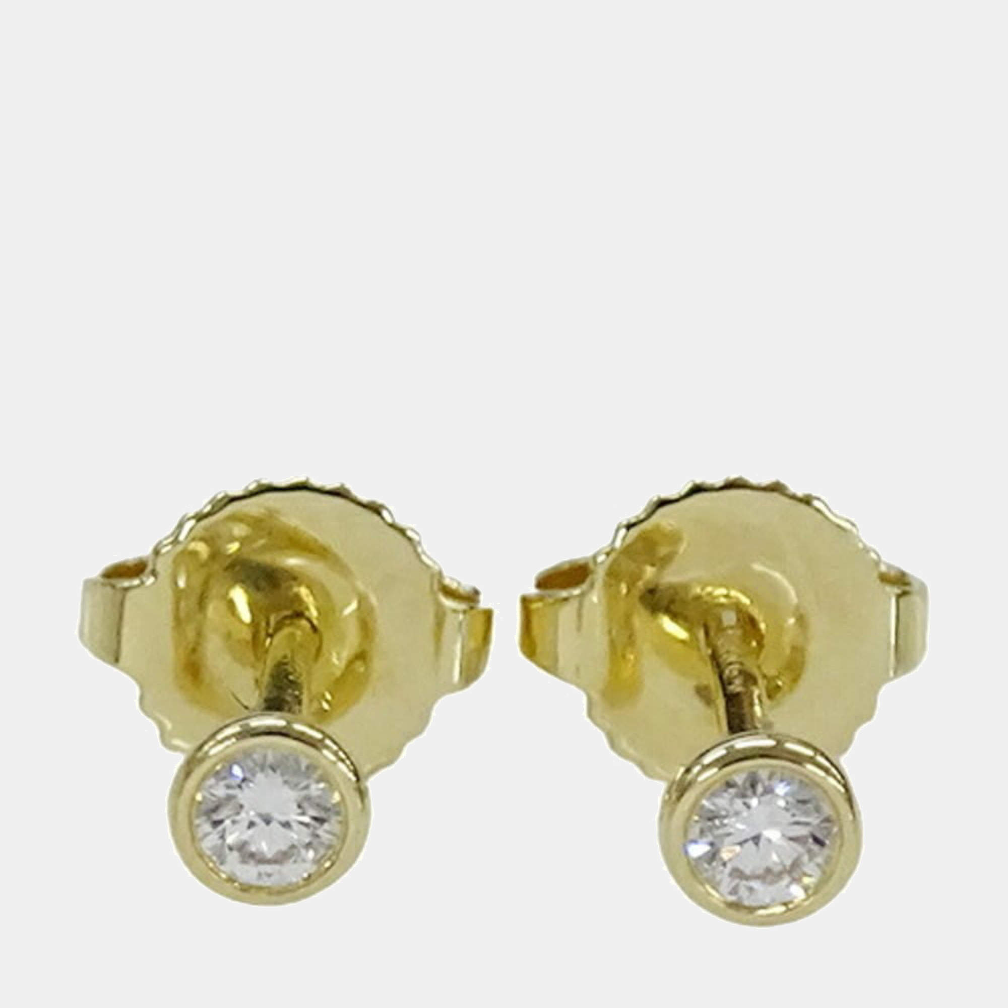 مملوكة مسبقًا Tiffany & Co. Elsa Peretti Diamonds by the Yard 18K Yellow Gold Diamond Earrings