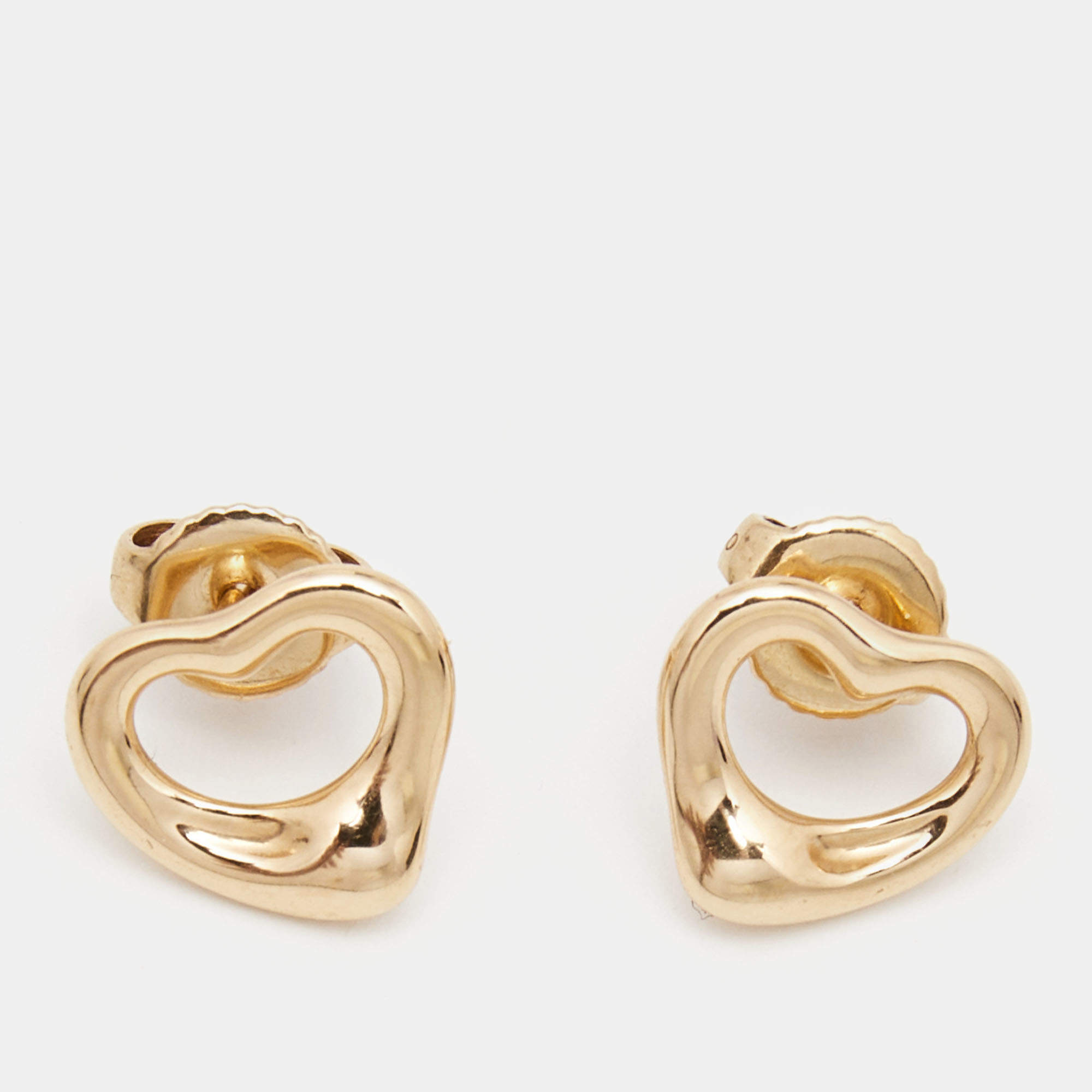 Tiffany & Co. Elsa Peretti  Open Heart 18k Rose Gold Earrings