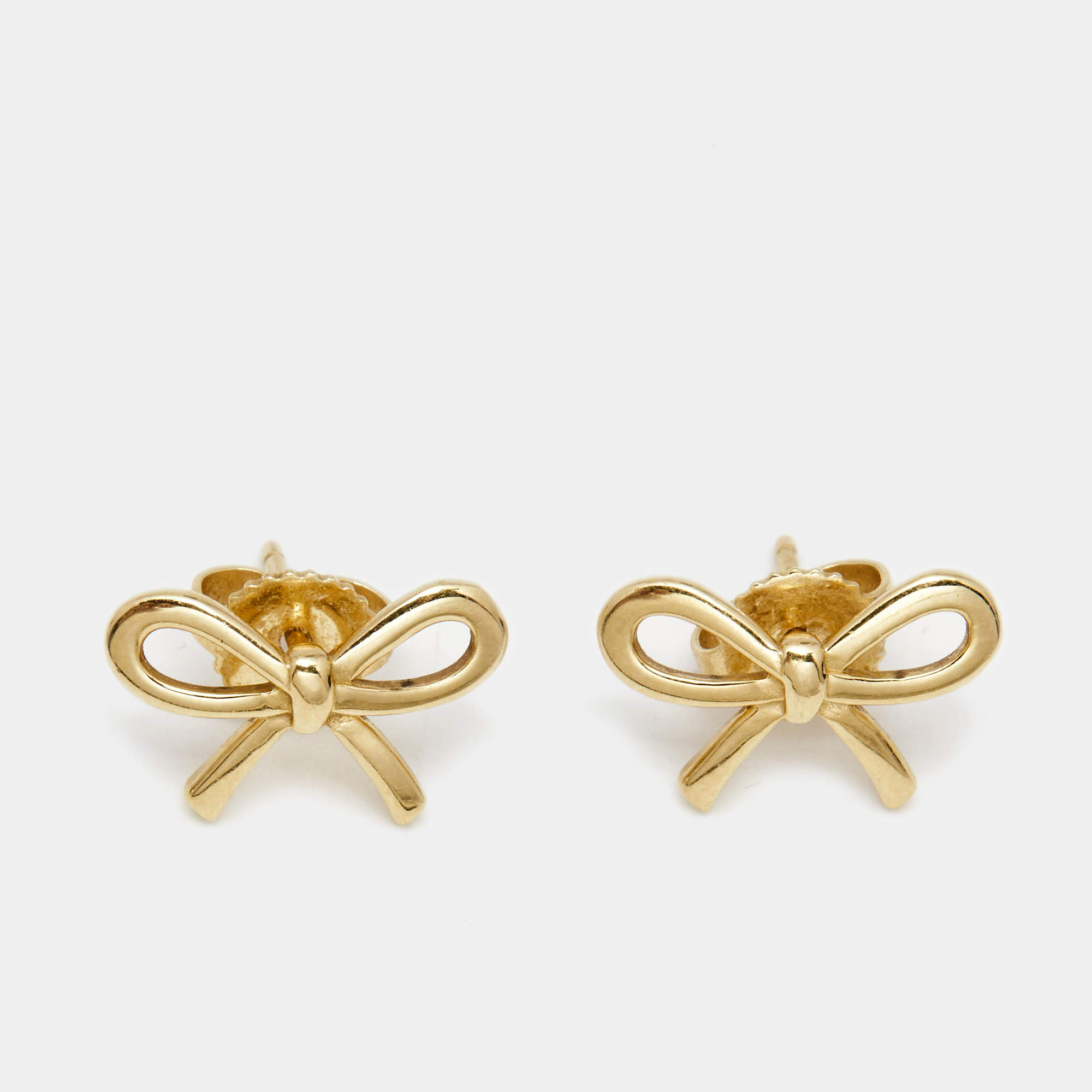 Tiffany & Co. Tiffany Bow 18k Yellow Gold Stud Earrings Tiffany & Co ...