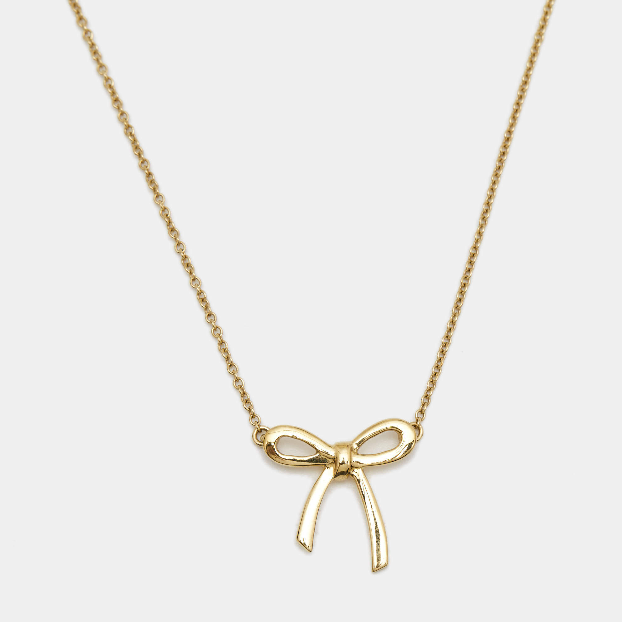 Tiffany & Co. Tiffany Bow 18k Yellow Gold Chain Necklace