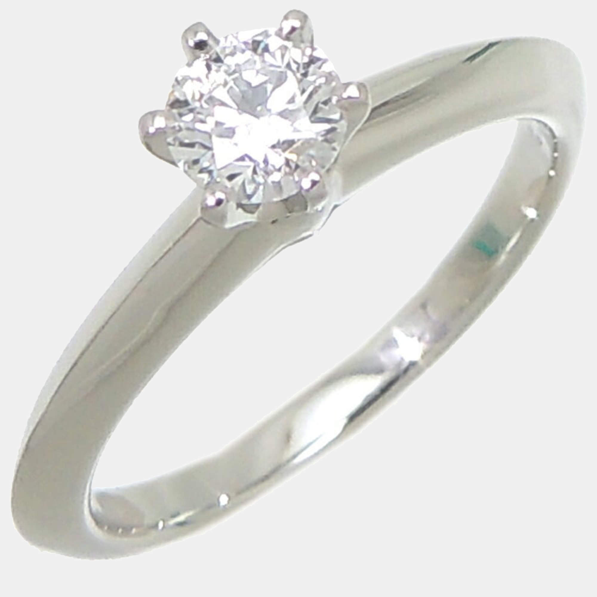 Tiffany & Co. Tiffany Setting Platinum Diamond Ring EU 45