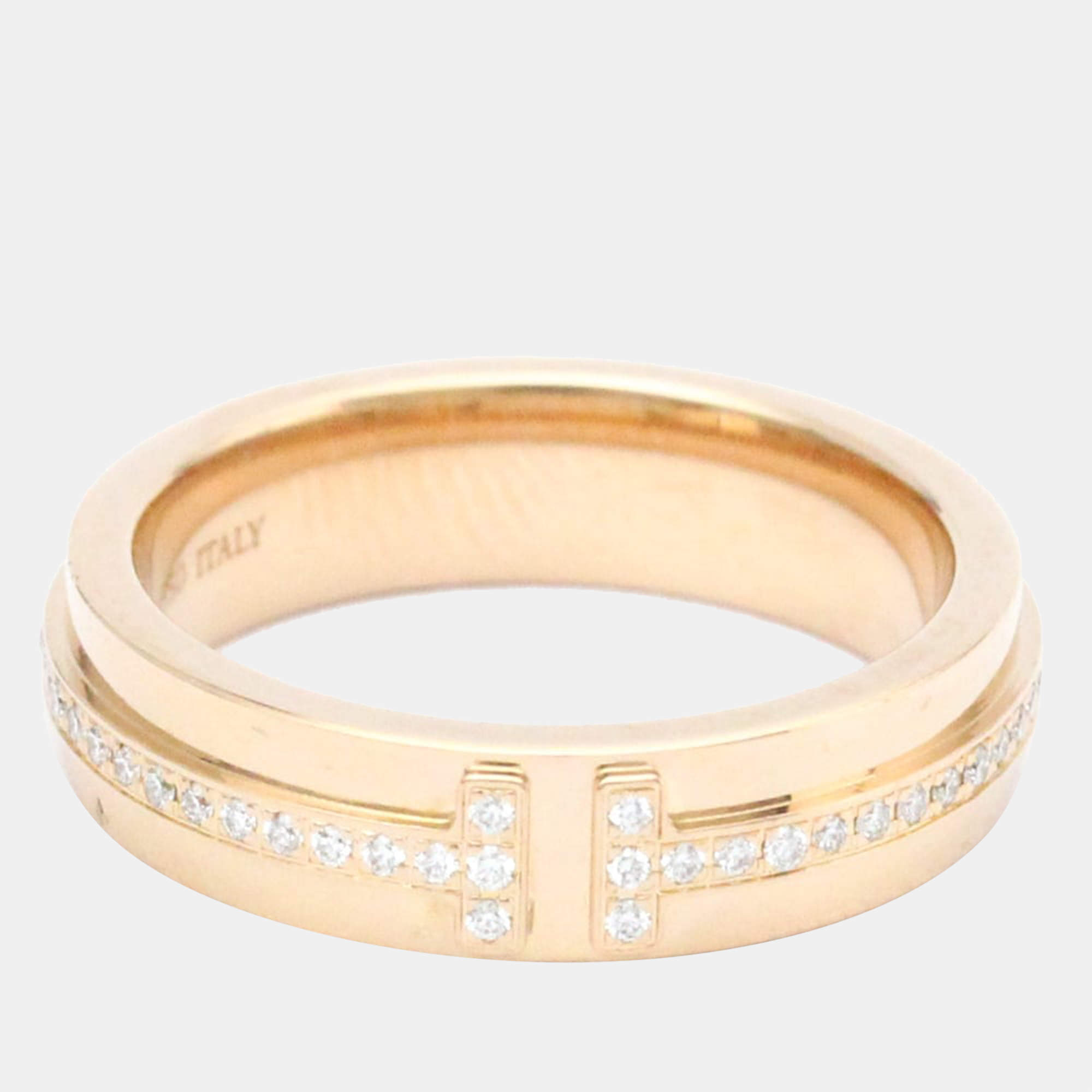 Tiffany & Co. T ring 18k rose gold Wide Edition Double T, J1/2 - Luxury  Brand Brokers