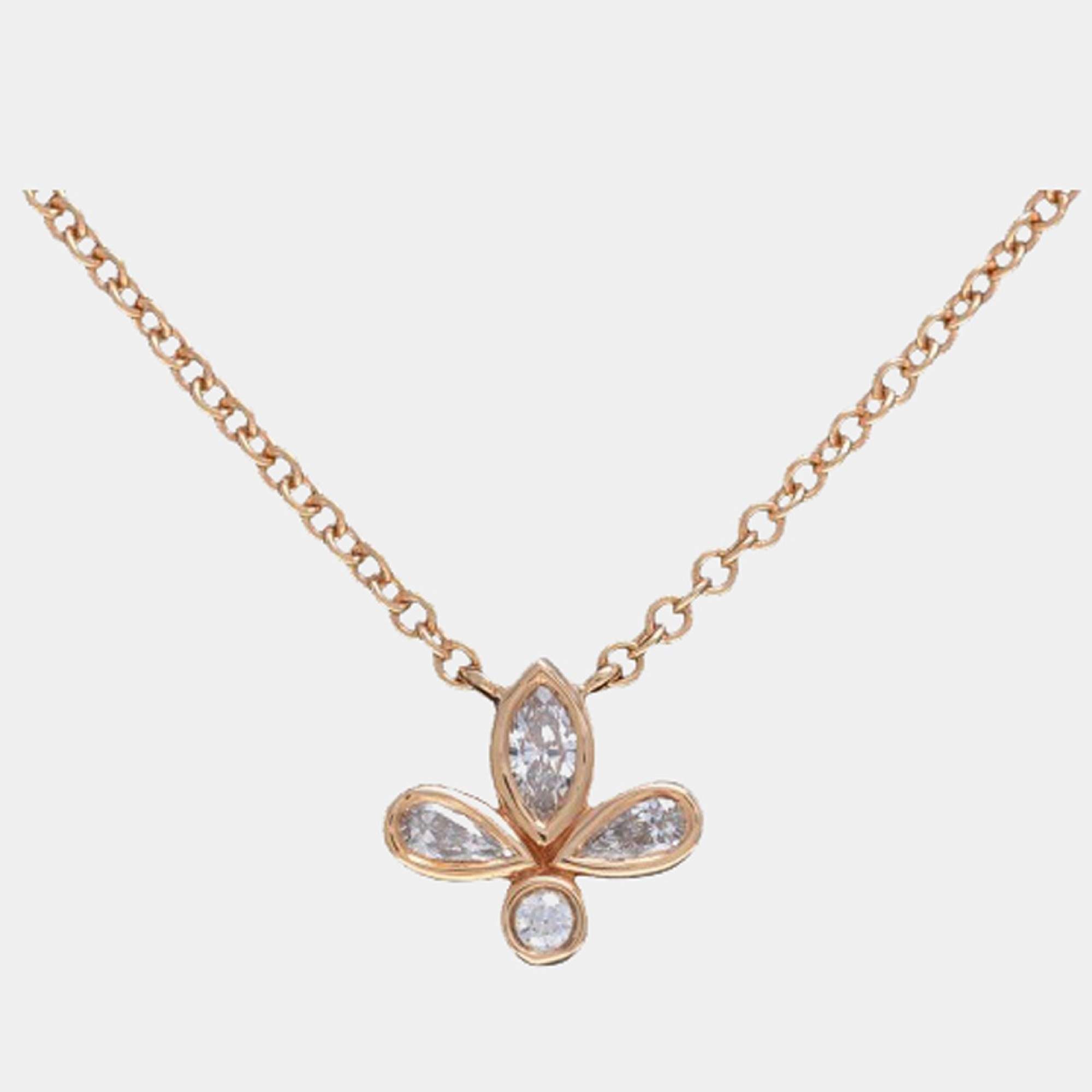 Star Blossom Diamond Flower Pendant Necklace