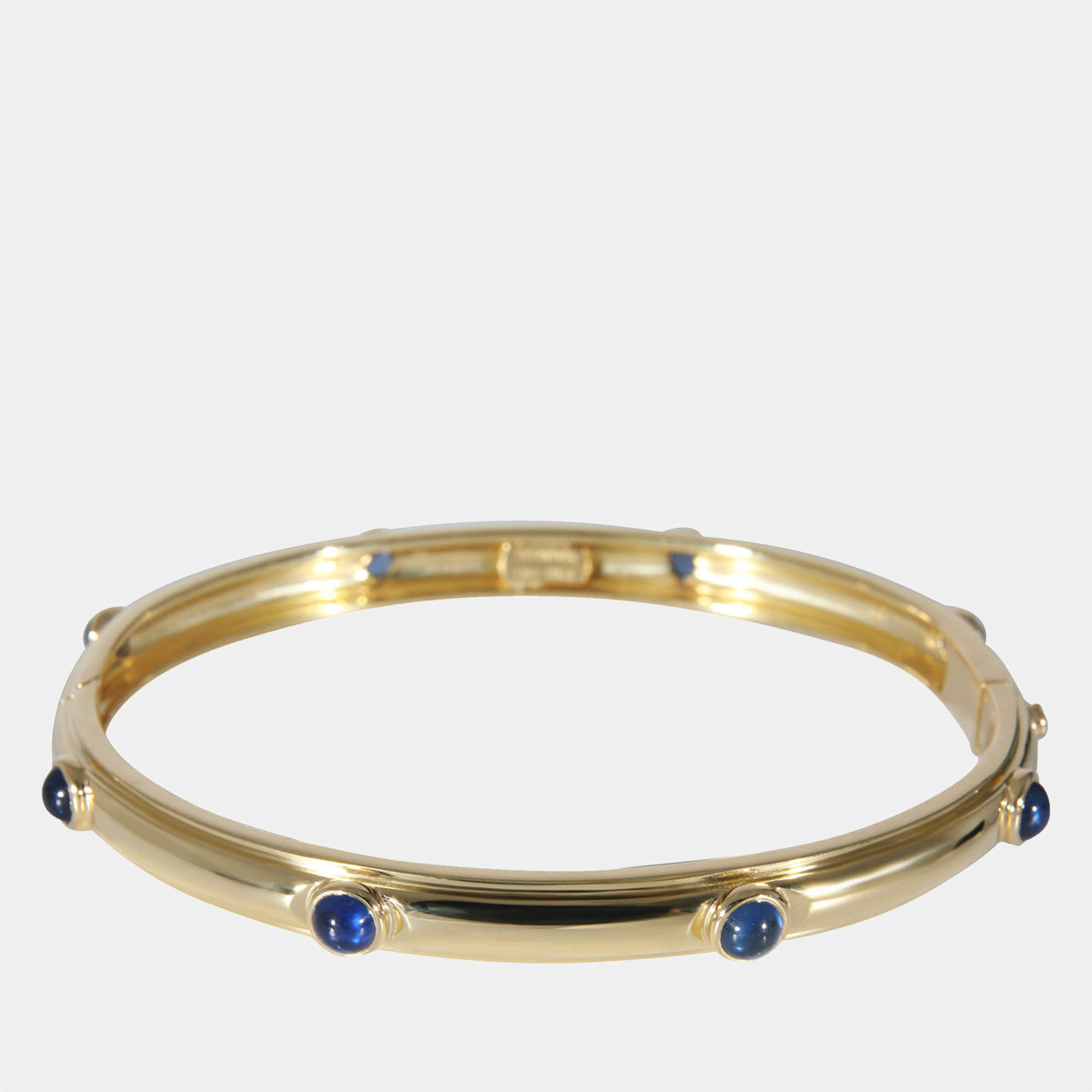 Tiffany & Co. Vintage Cabochon Sapphire Bangle Bracelet in 18K