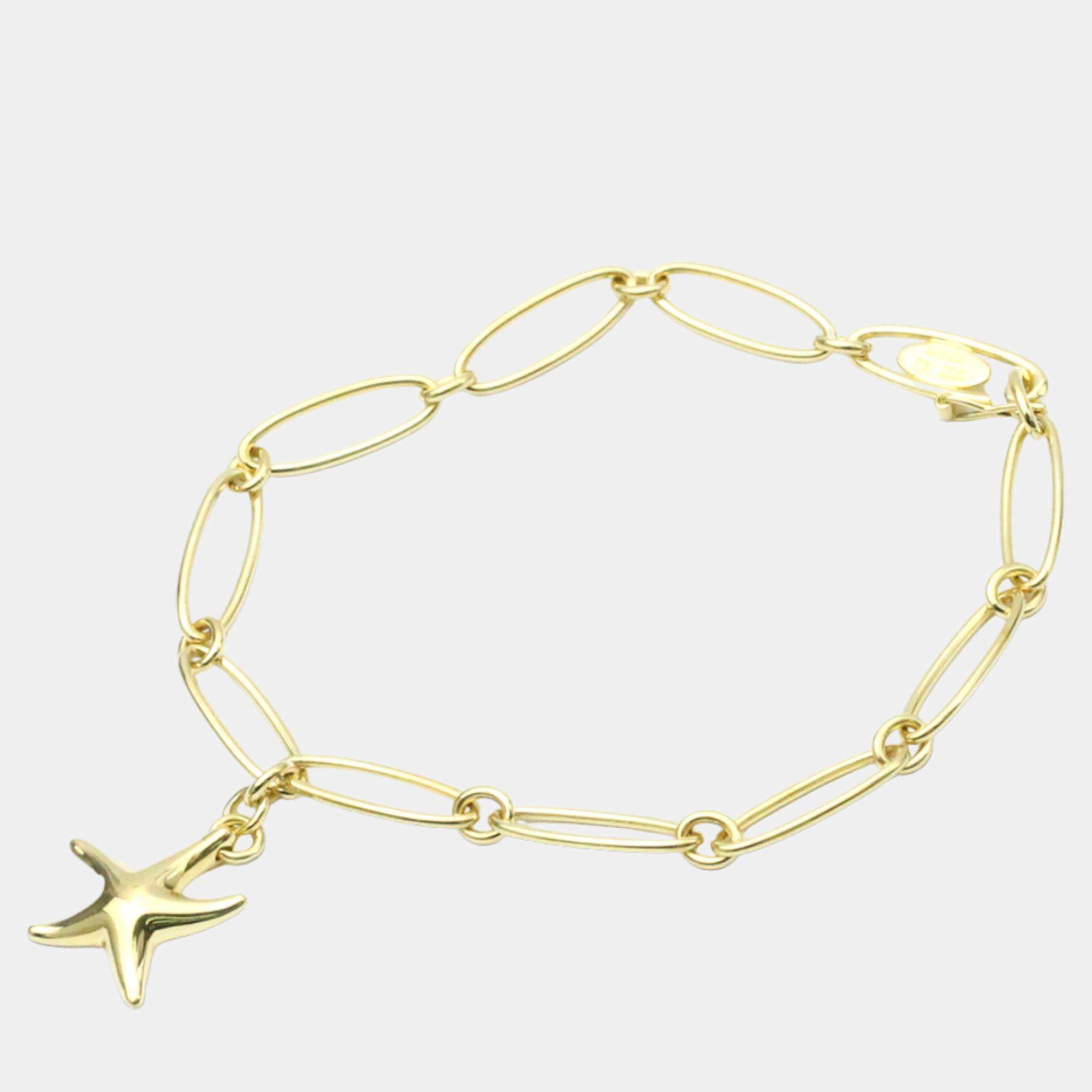 Pre Owned Tiffany & Co. Elsa Peretti Starfish 18K Yellow Gold Bracelet 17