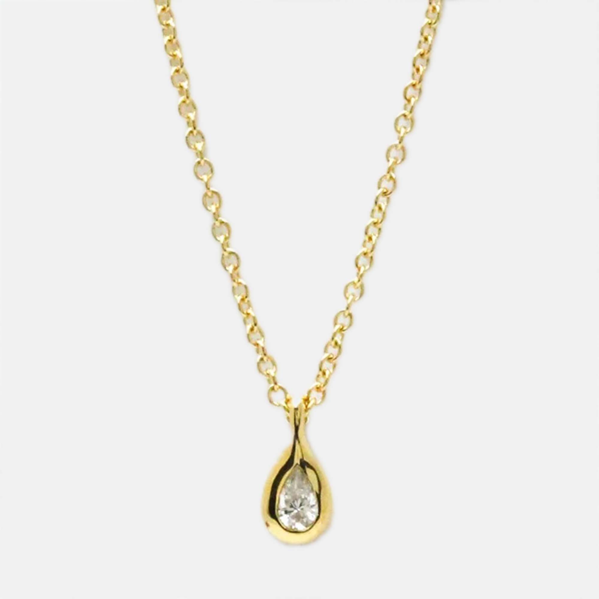 Pre Owned Tiffany & Co. Diamonds by the Yard Pear Shape 18K Yellow Gold Diamond Necklace