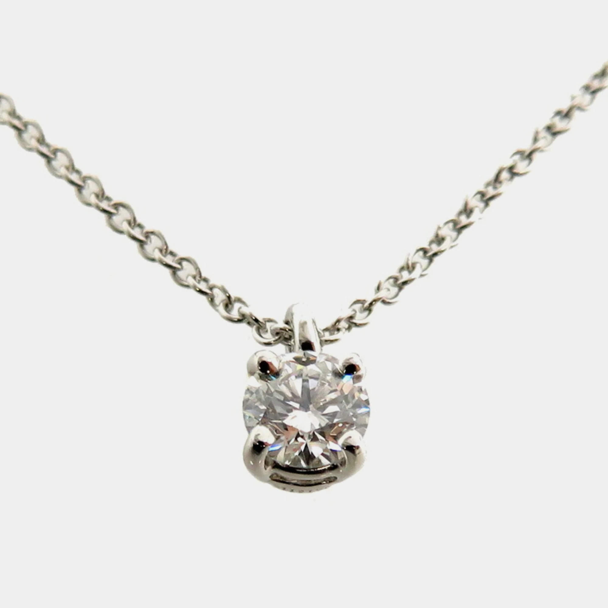 Pre Owned Tiffany & Co. Solitaire Platinum Diamond Necklace 