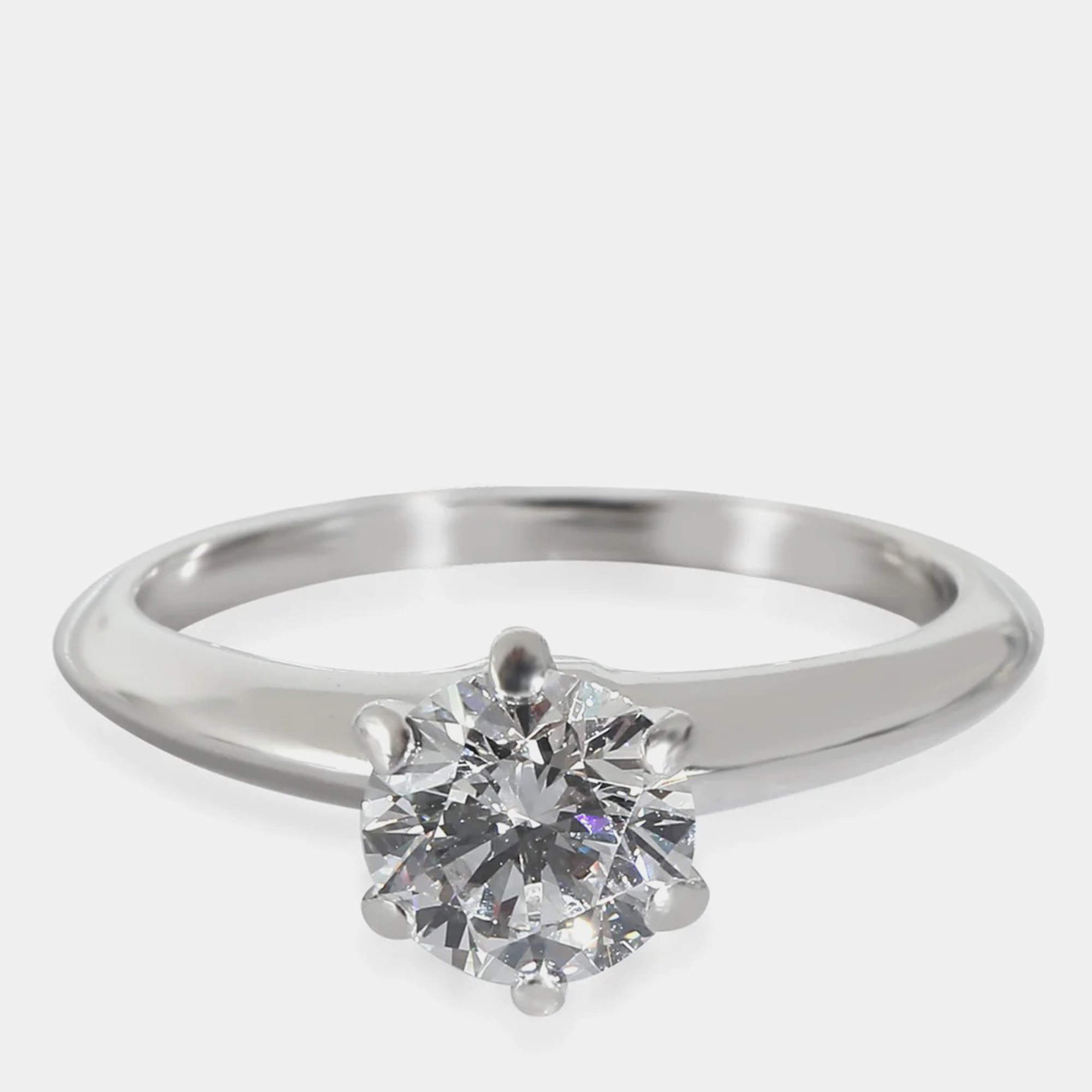 Tiffany & Co. Diamond Engagement Ring in Platinum D IF 1.05 CTW