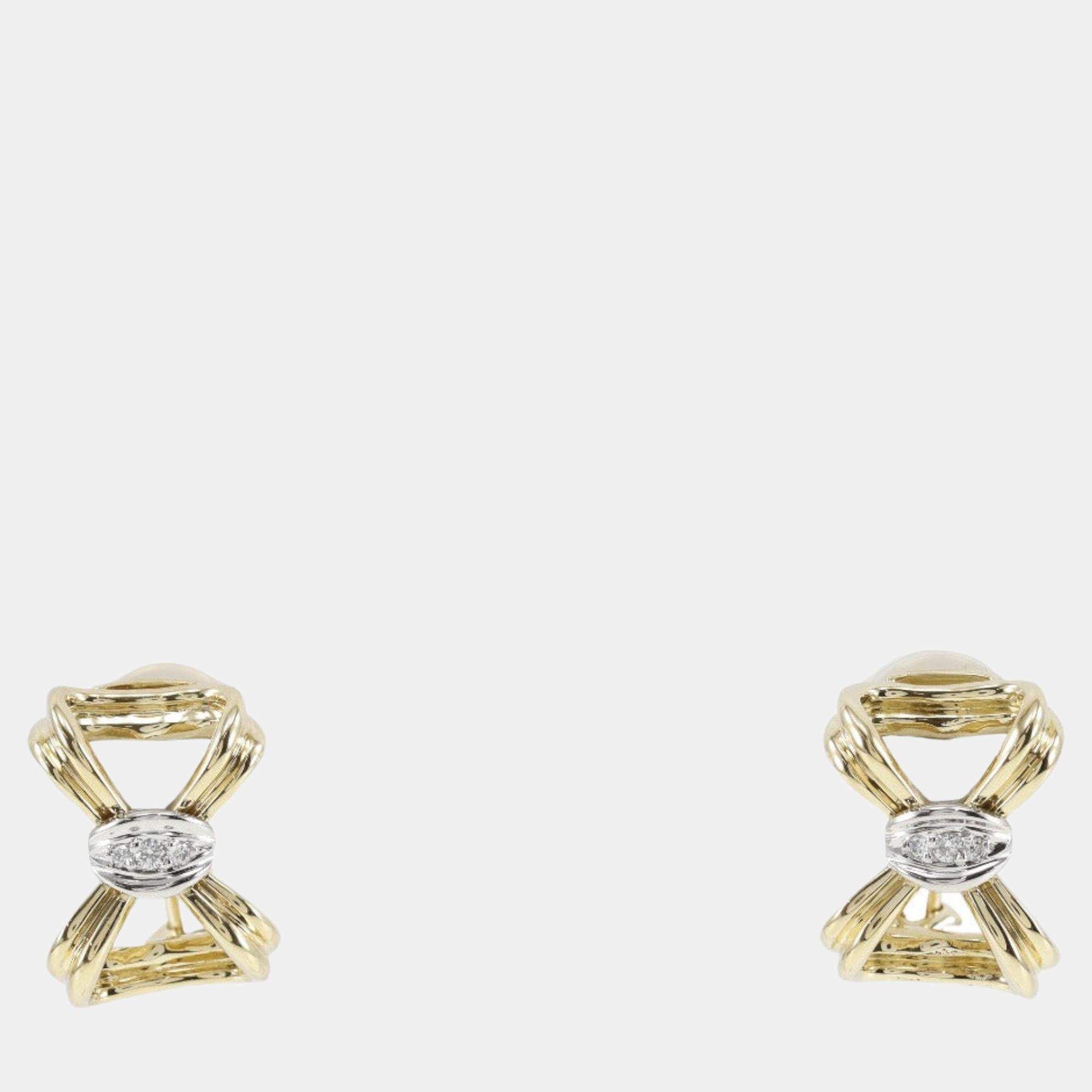 Tiffany & Co. Platinum, 18k Yellow Gold Bow earring
