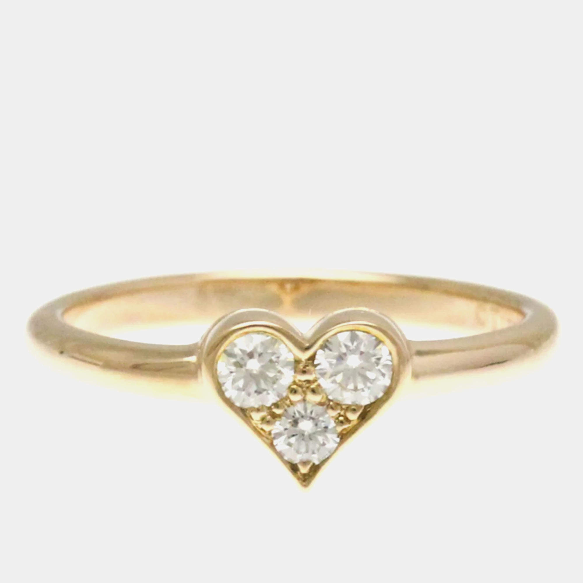 Tiffany & Co. 18K Rose Gold and Diamond Heart Cocktail Ring EU 52