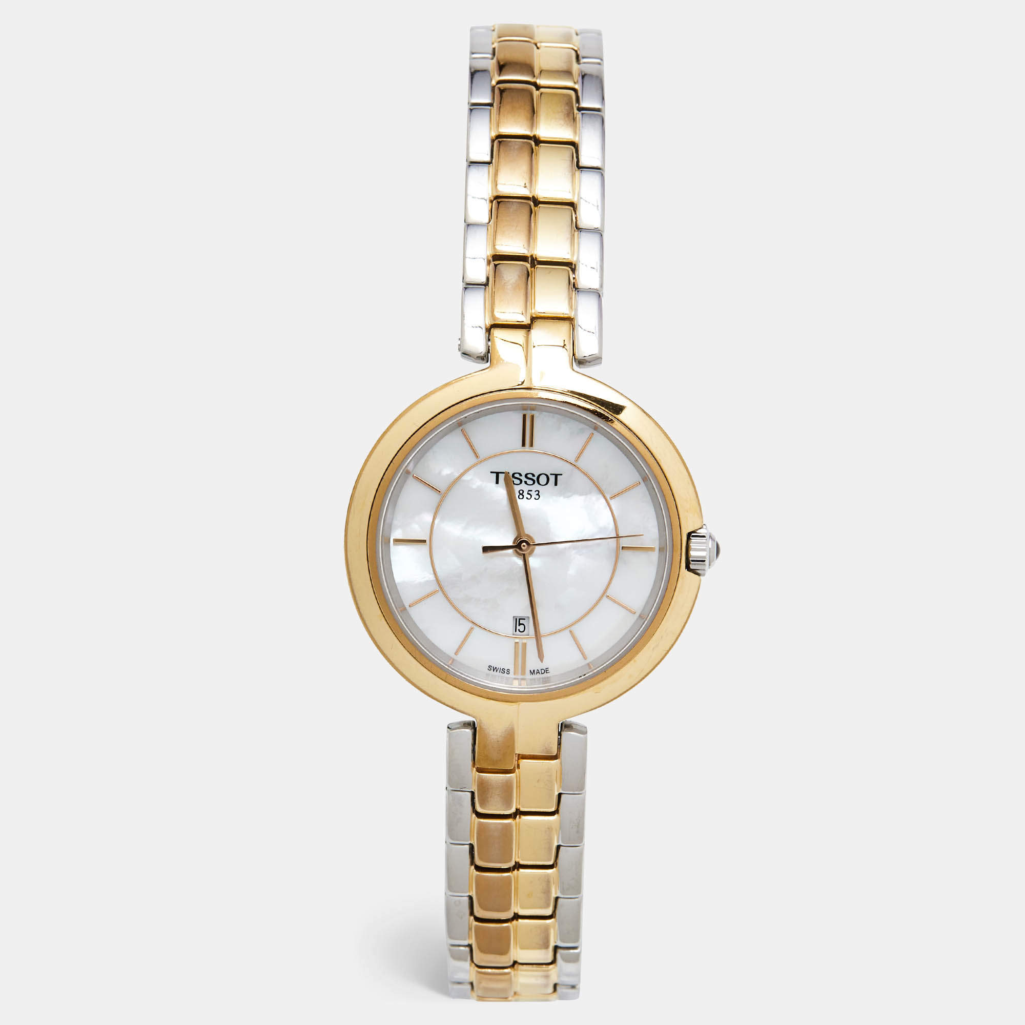 Tissot Mother Of Pearl Two-Tone Stainless Steel Flamingo T094210A Women's Wristwatch 30 mm