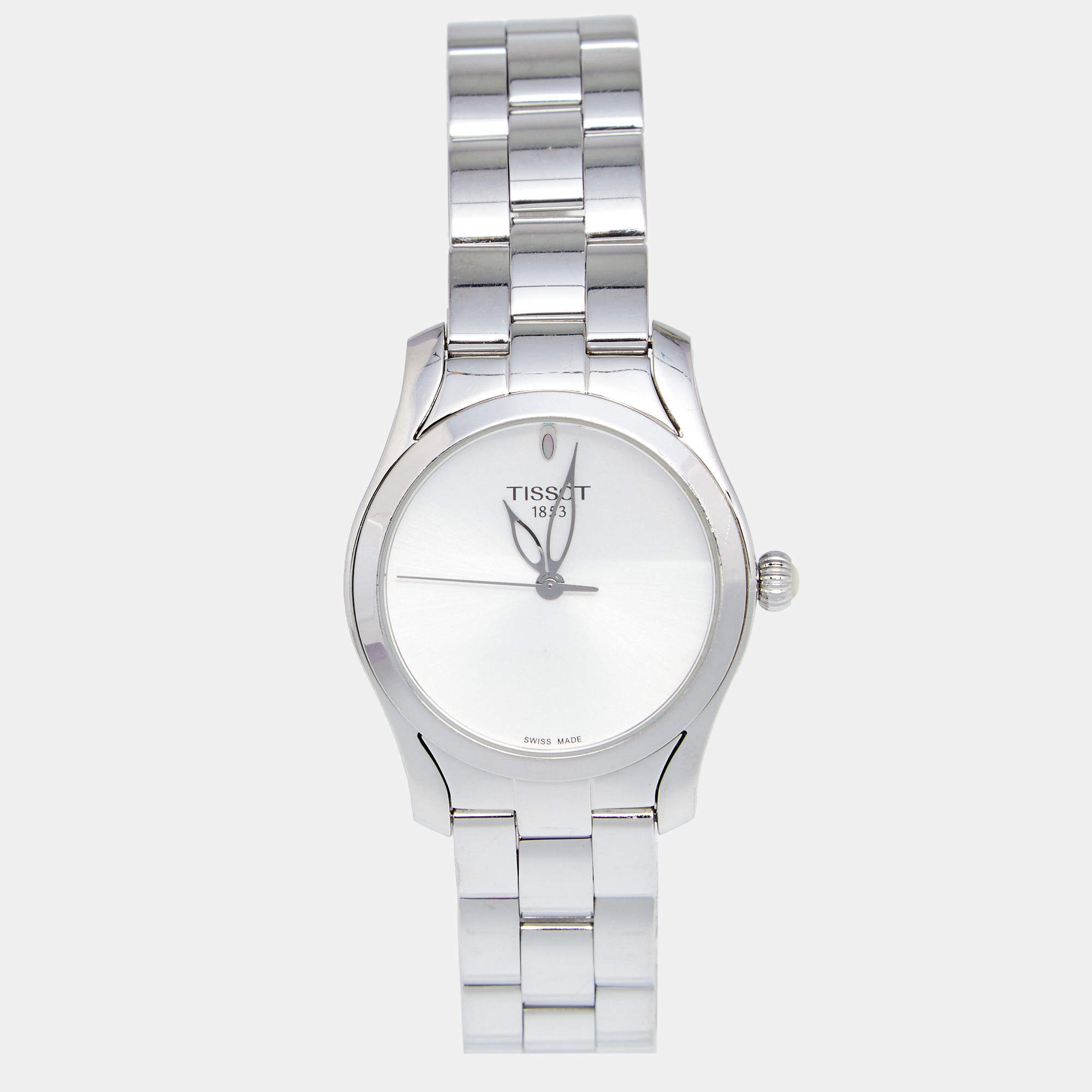 Pre Owned Tissot Silver Stainless Steel Wave T112.210.11.031.00 Women's Wristwatch 30 mm