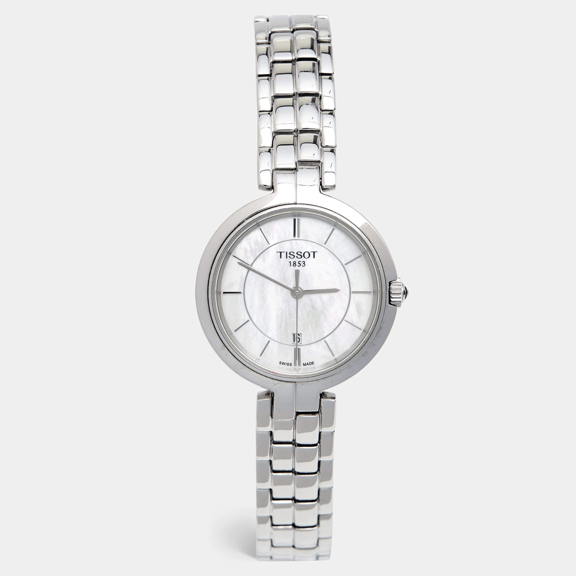 Tissot Mother of Pearl Stainless Steel Flamingo T094.210.11.111.00 Women's Wristwatch 30 mm 