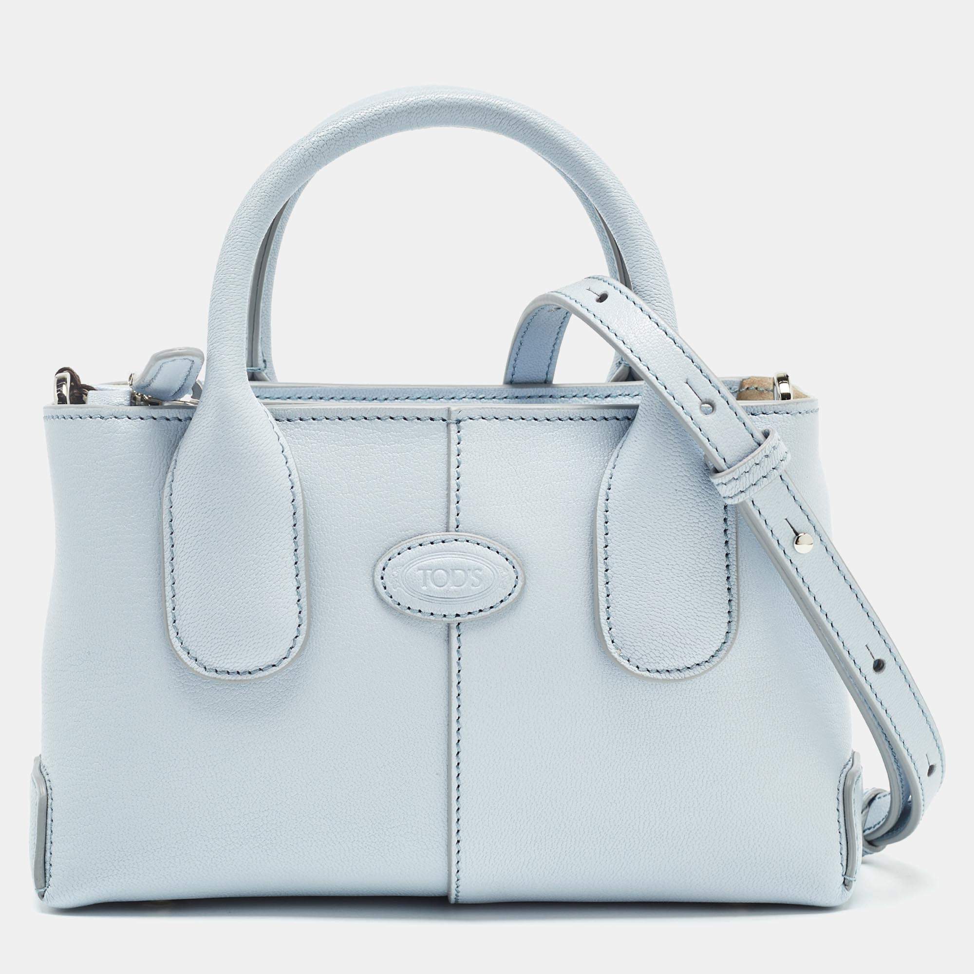 Tod's Light Blue Leather Mini Di Bag