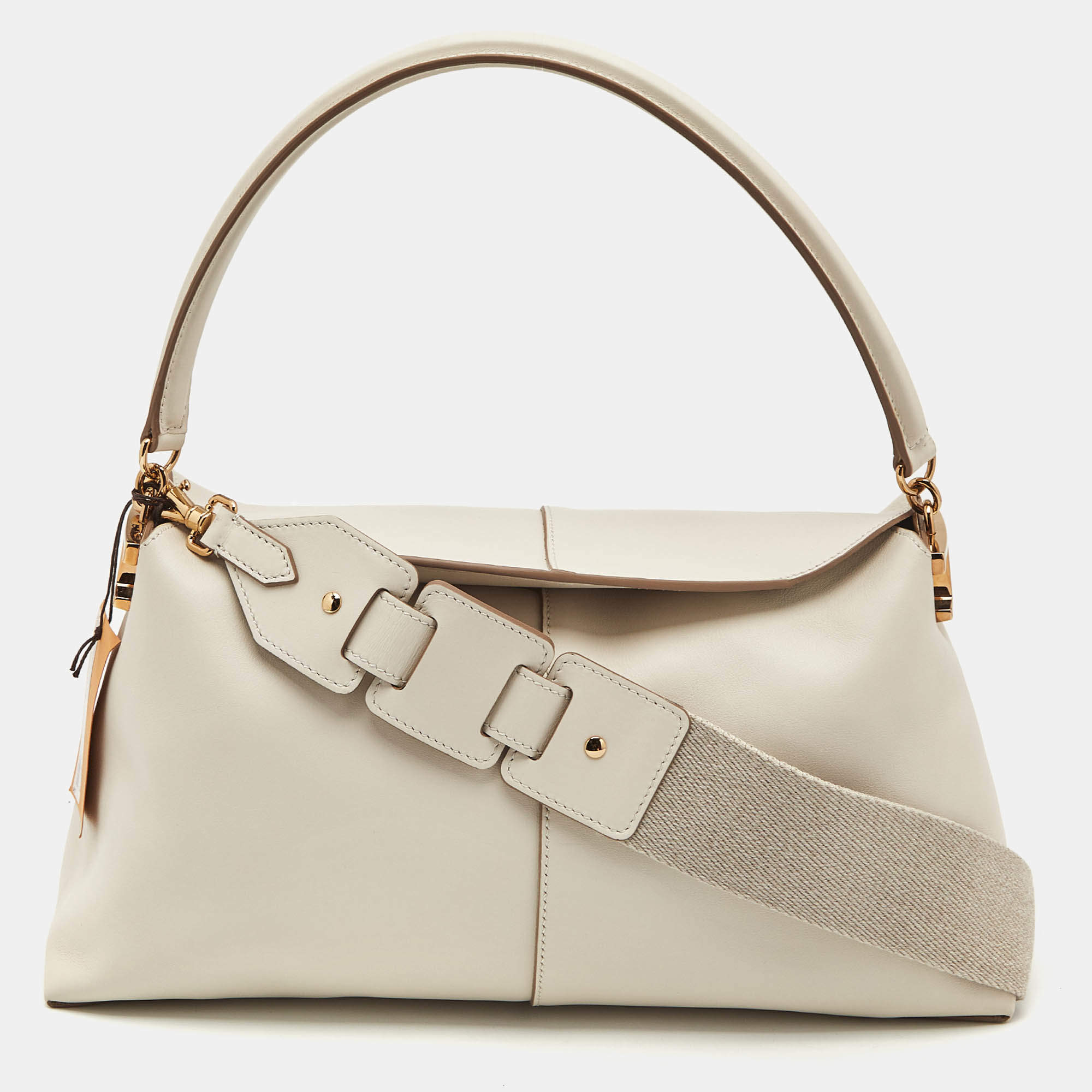 Tod's Off White Leather Small T Case Shoulder Bag