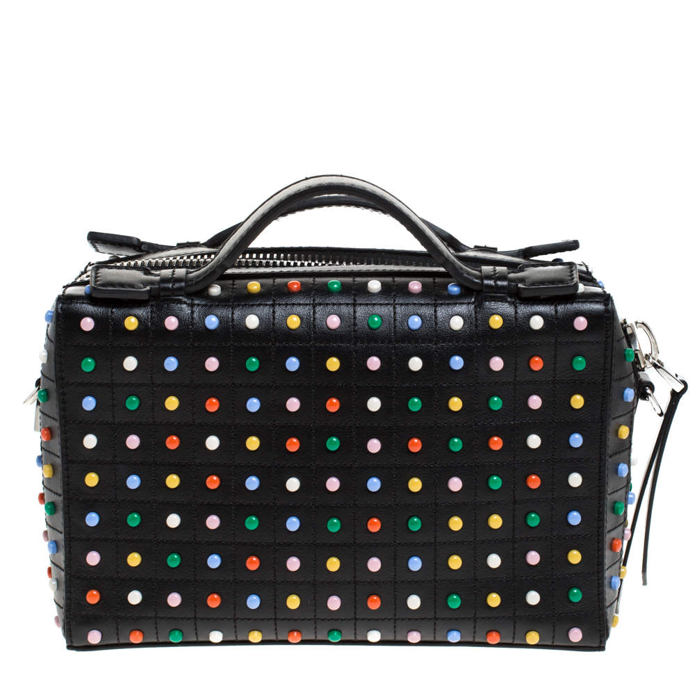 Tod's Black Leather Multicolored Studs Gommino Bag 