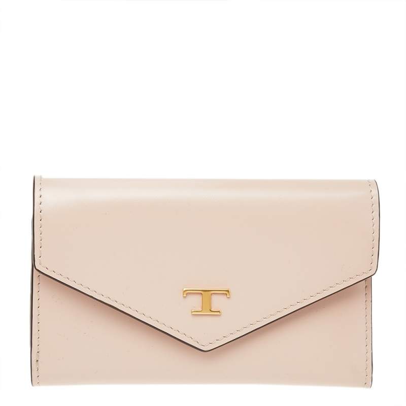 Tod's Beige Leather Continental Wallet