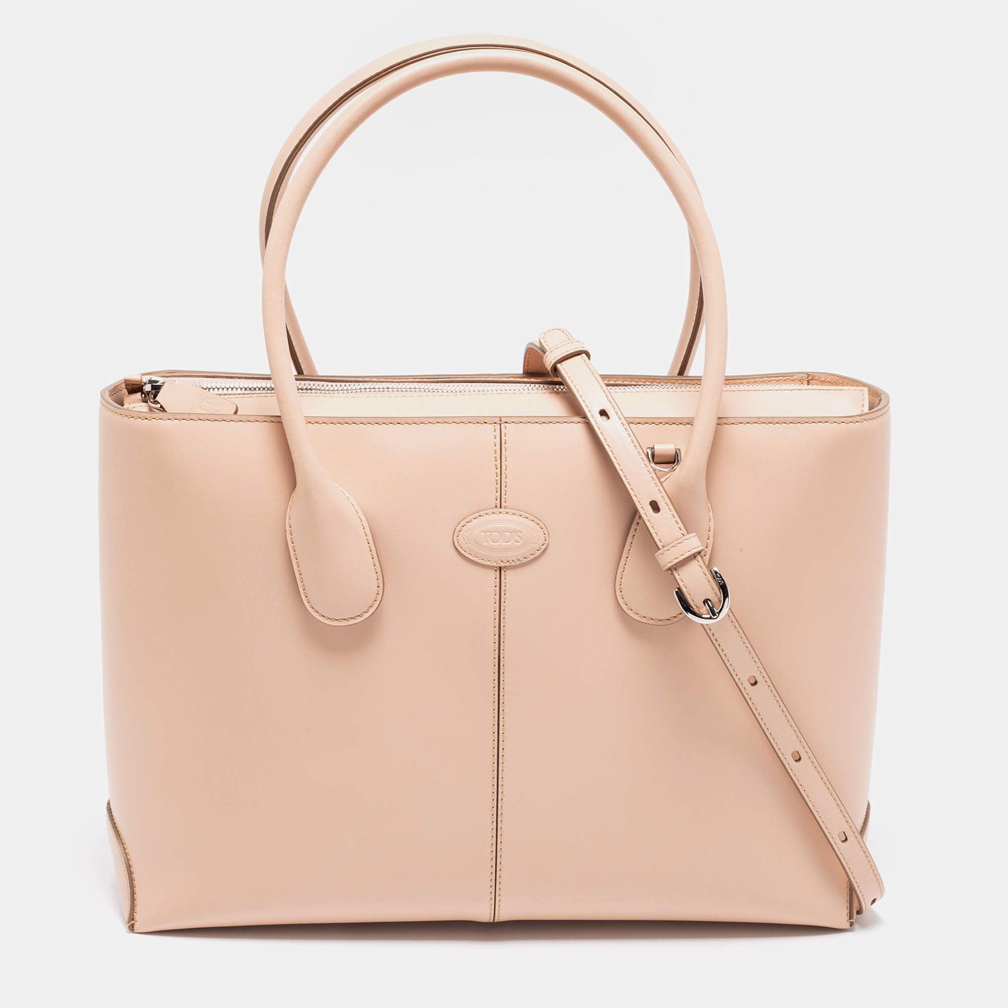 Tod's Beige Leather D-Bag Satchel