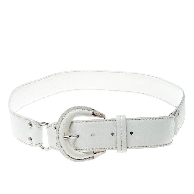 Tod's White Leather Belt 95 CM